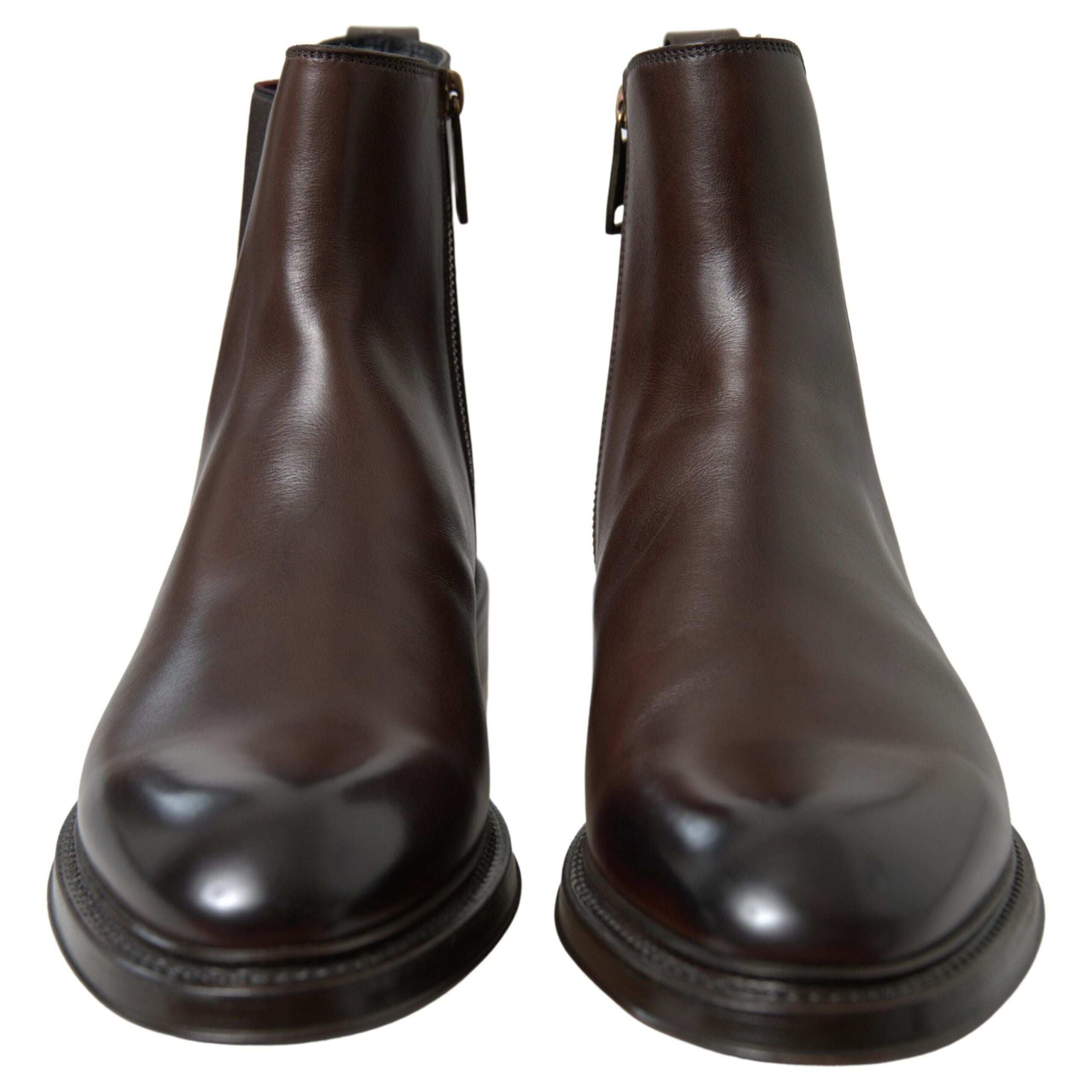 Dolce & Gabbana Brown Leather Chelsea Boots for Distinct Style