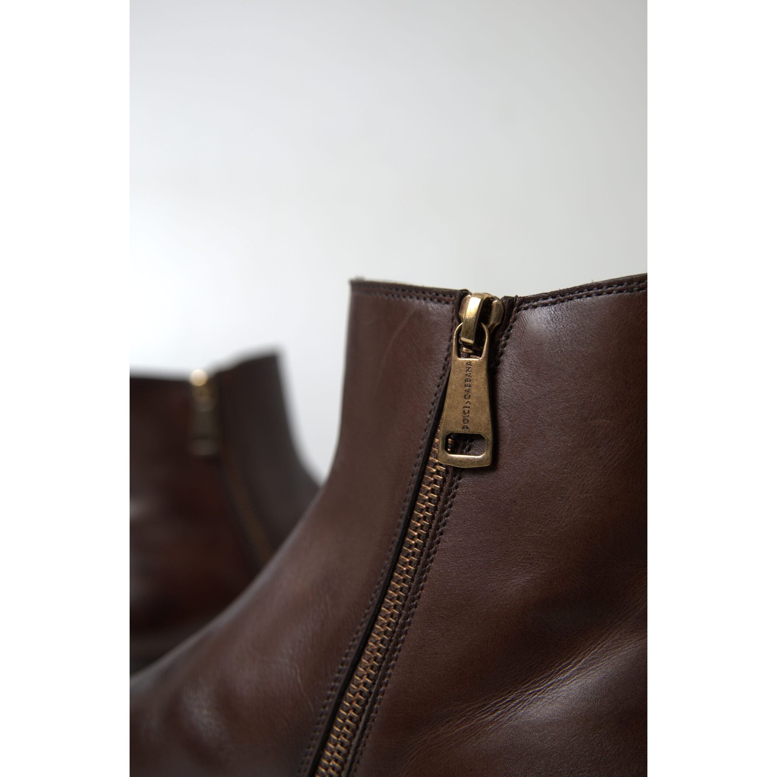 Dolce & Gabbana Brown Leather Chelsea Boots for Distinct Style
