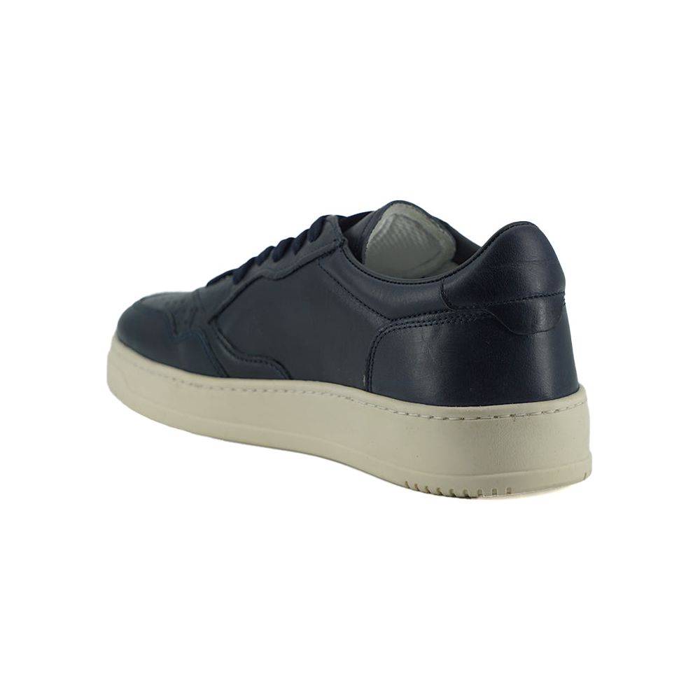 Saxone of Scotland Navy Blue Leather Sneakers