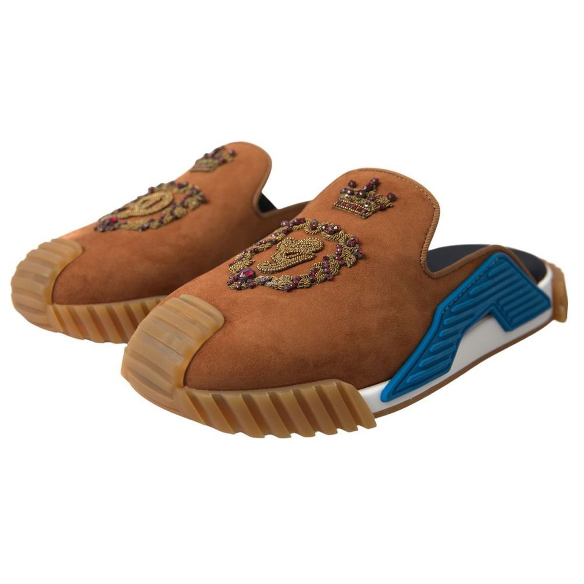 Dolce & Gabbana Multicolor Suede NS1 Slide Sandals