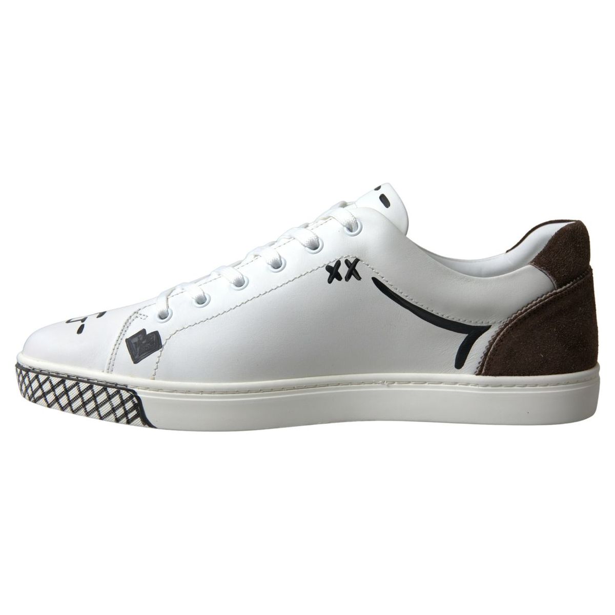 Dolce & Gabbana Sleek White Leather Casual Sneakers Elegance