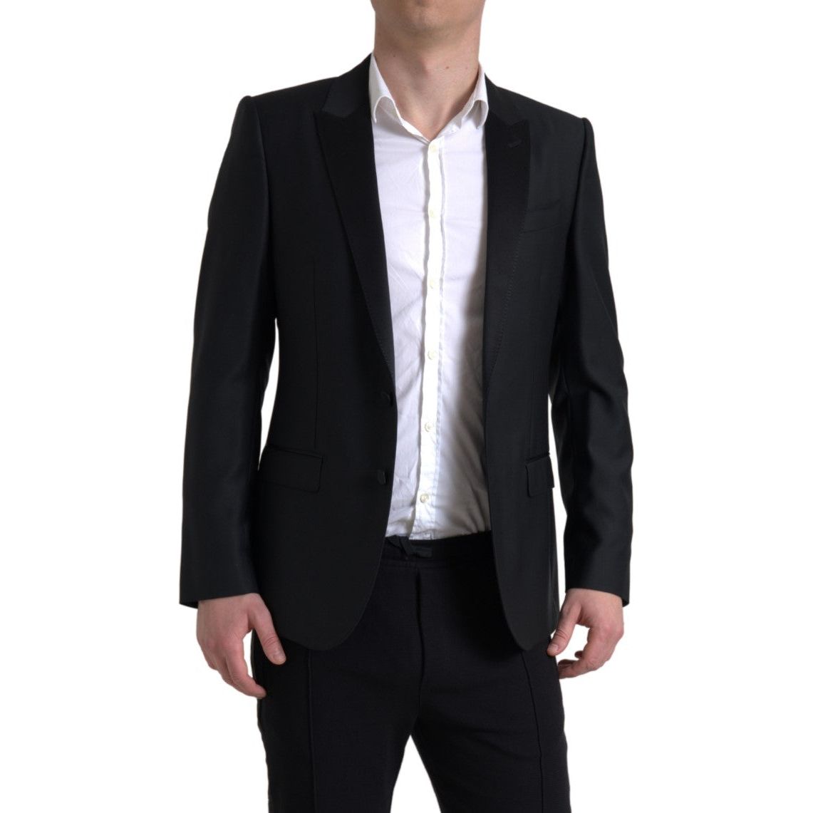 Dolce & Gabbana Navy Wool-Blend Blazer