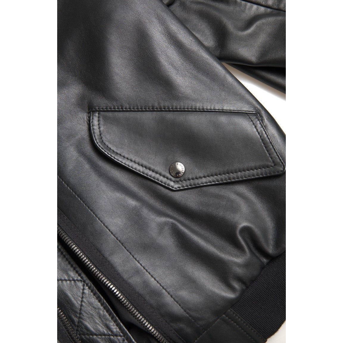 Dolce & Gabbana Black Leather Bomber Jacket
