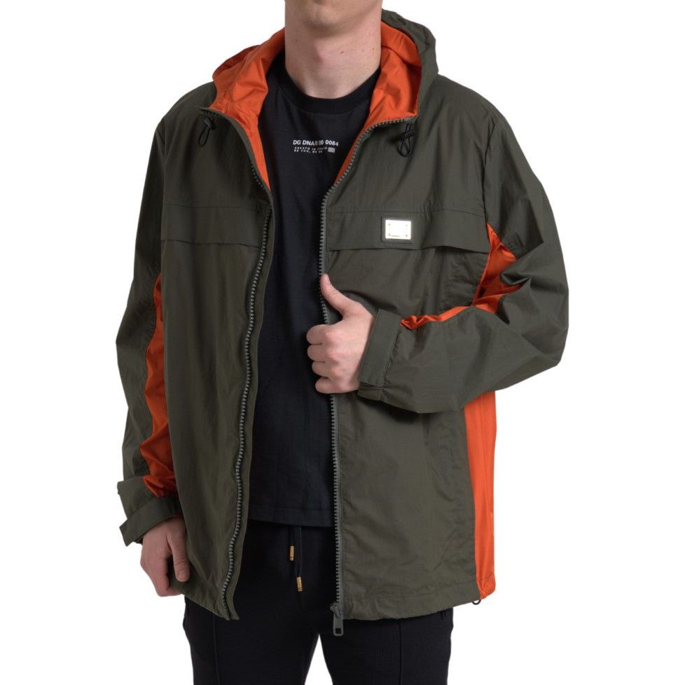 Dolce & Gabbana Green Cotton Full Zip Jacket