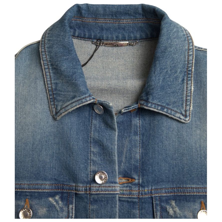 Dolce & Gabbana Blue Denim Stretch Jacket for Effortless Style