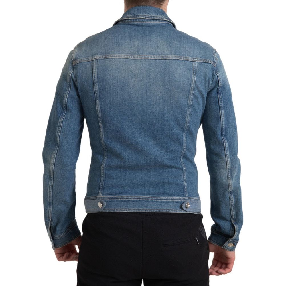 Dolce & Gabbana Blue Denim Stretch Jacket for Effortless Style