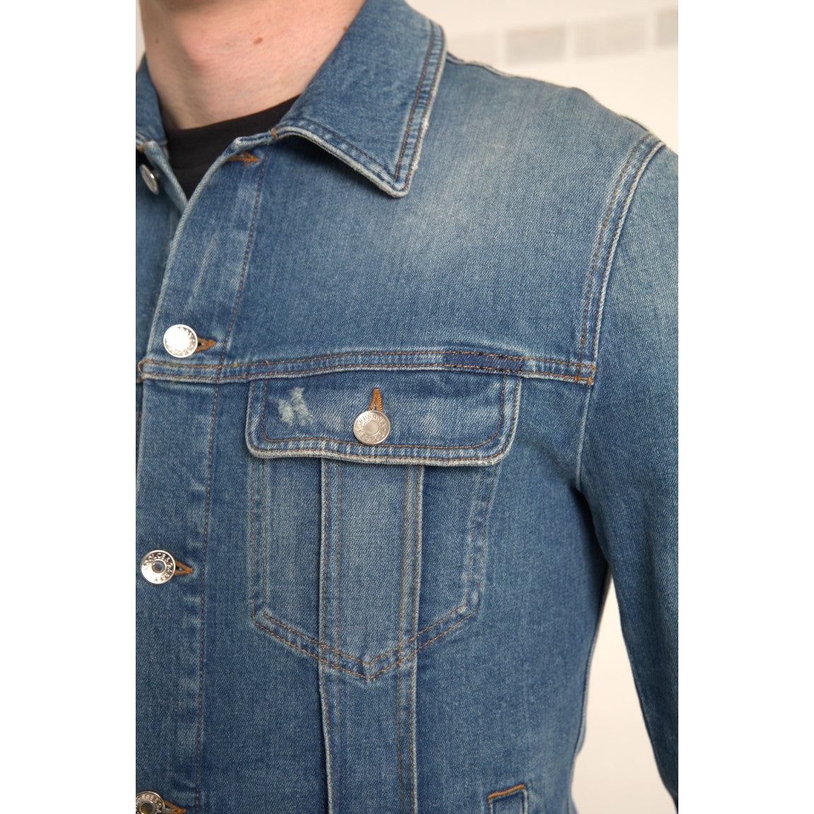 Dolce & Gabbana Blue Denim Stretch Jacket for Effortless Style