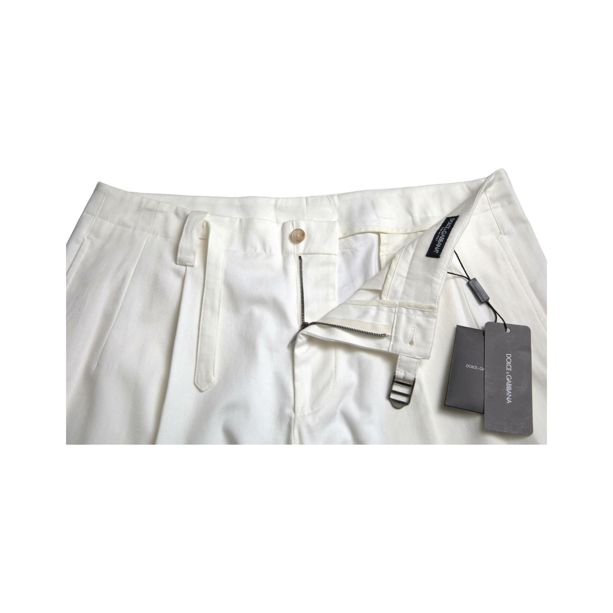 Dolce & Gabbana White Cotton Bermuda Denim Shorts Collection