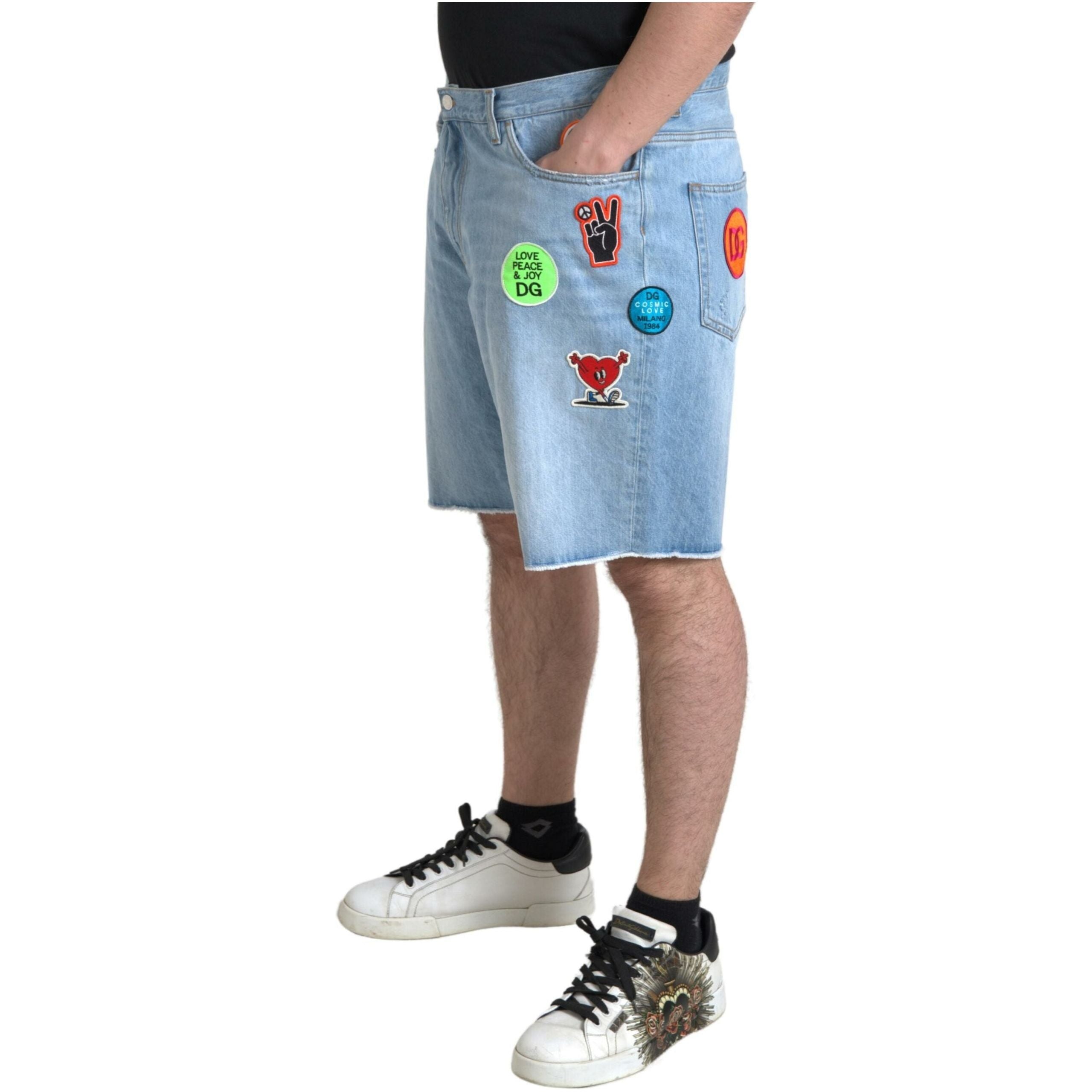 Dolce & Gabbana Light Blue Cotton Denim Bermuda Shorts