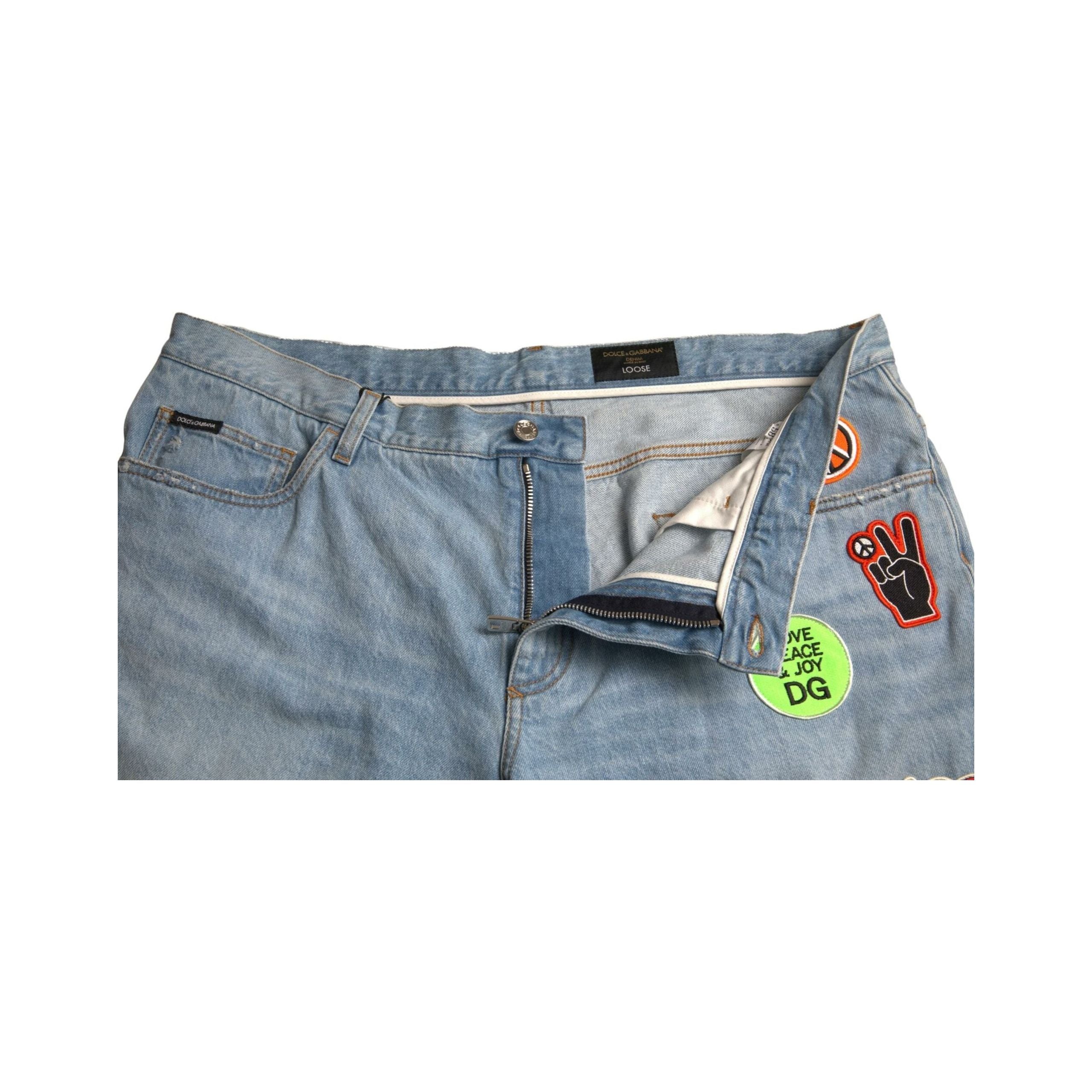 Dolce & Gabbana Light Blue Cotton Denim Bermuda Shorts