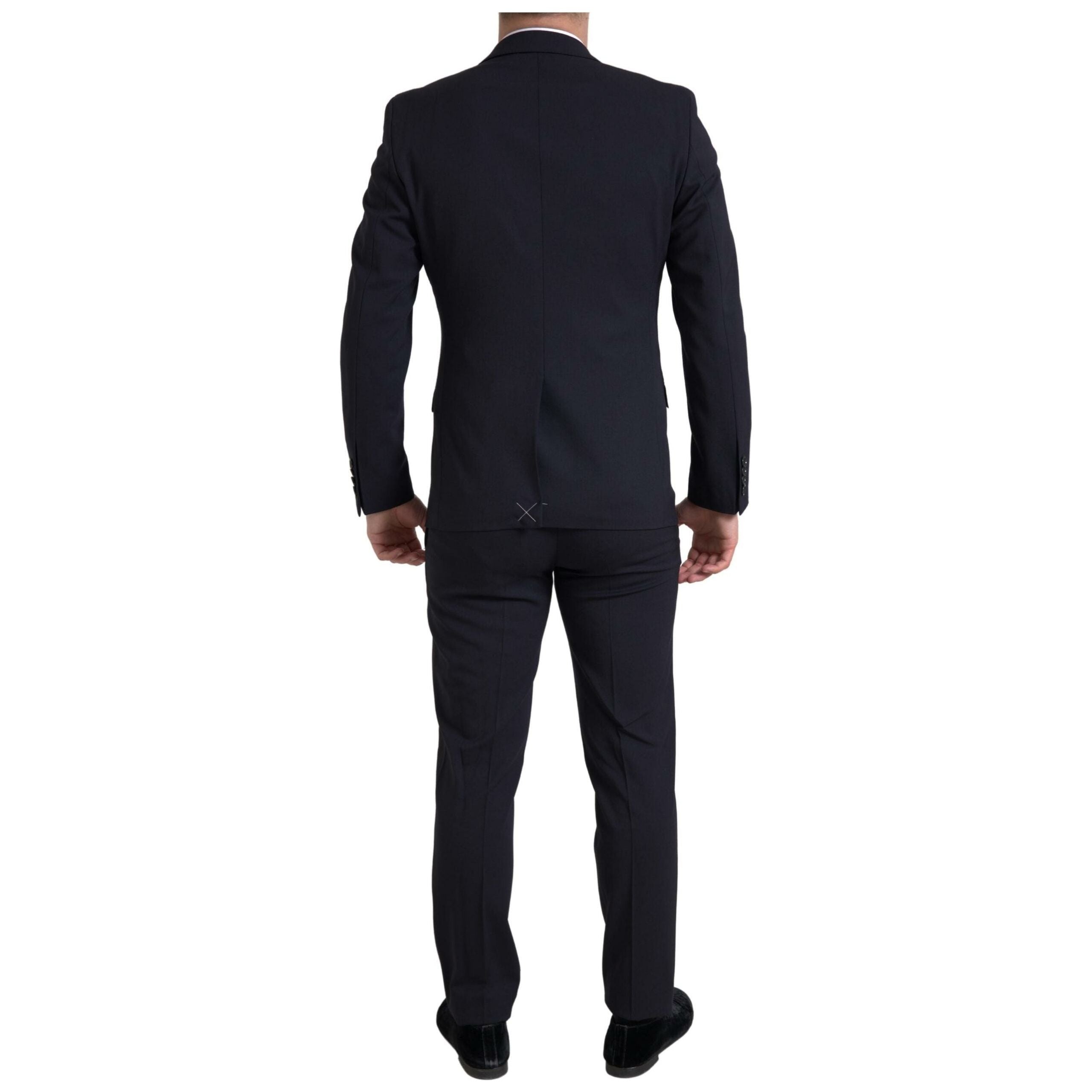 Dolce & Gabbana Dark Blue Wool Martini Slim Fit Suit