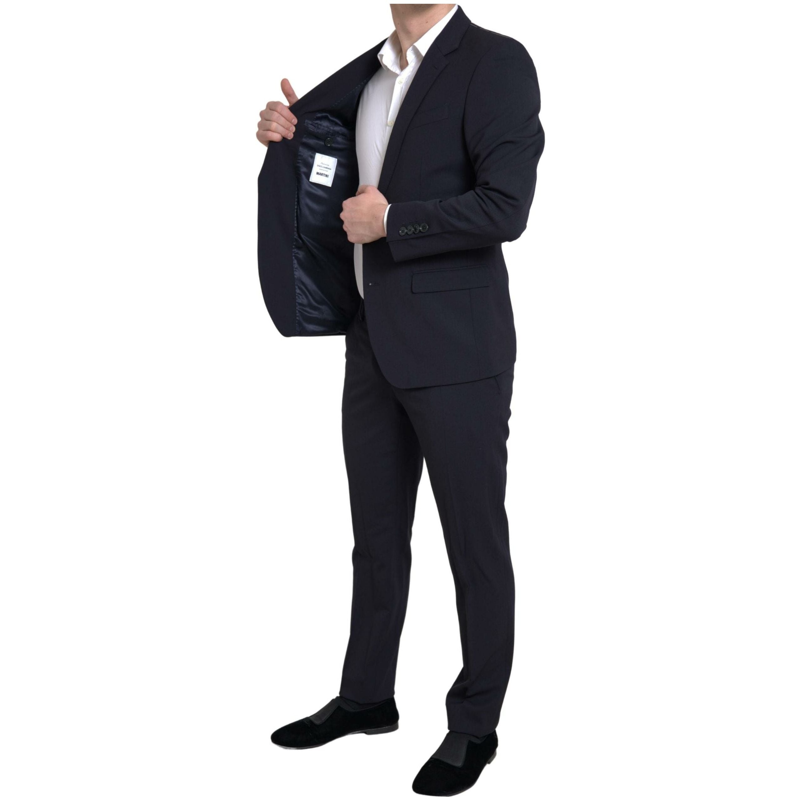 Dolce & Gabbana Dark Blue Wool Martini Slim Fit Suit
