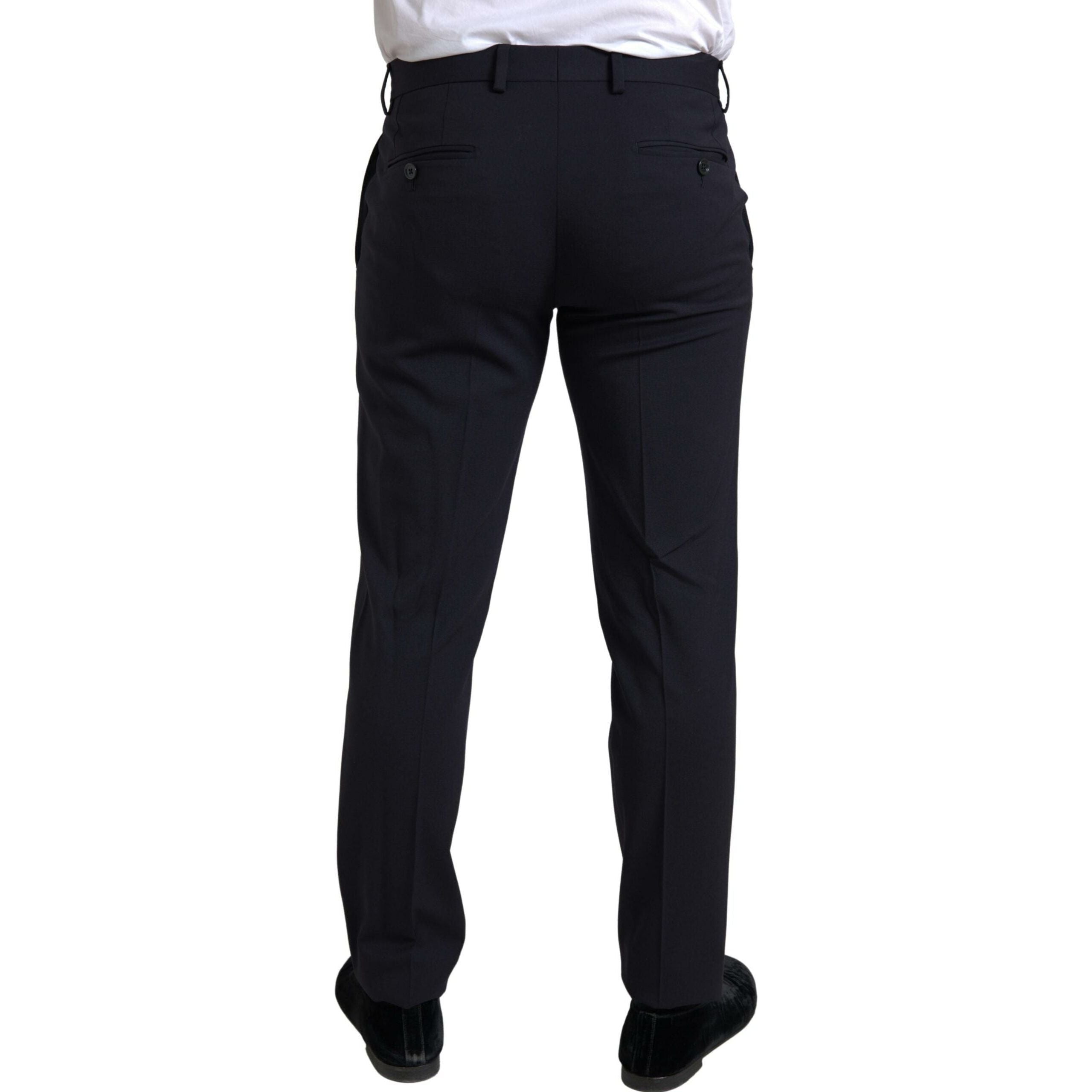 Dolce & Gabbana Dark Blue Wool Martini Slim Fit Suit