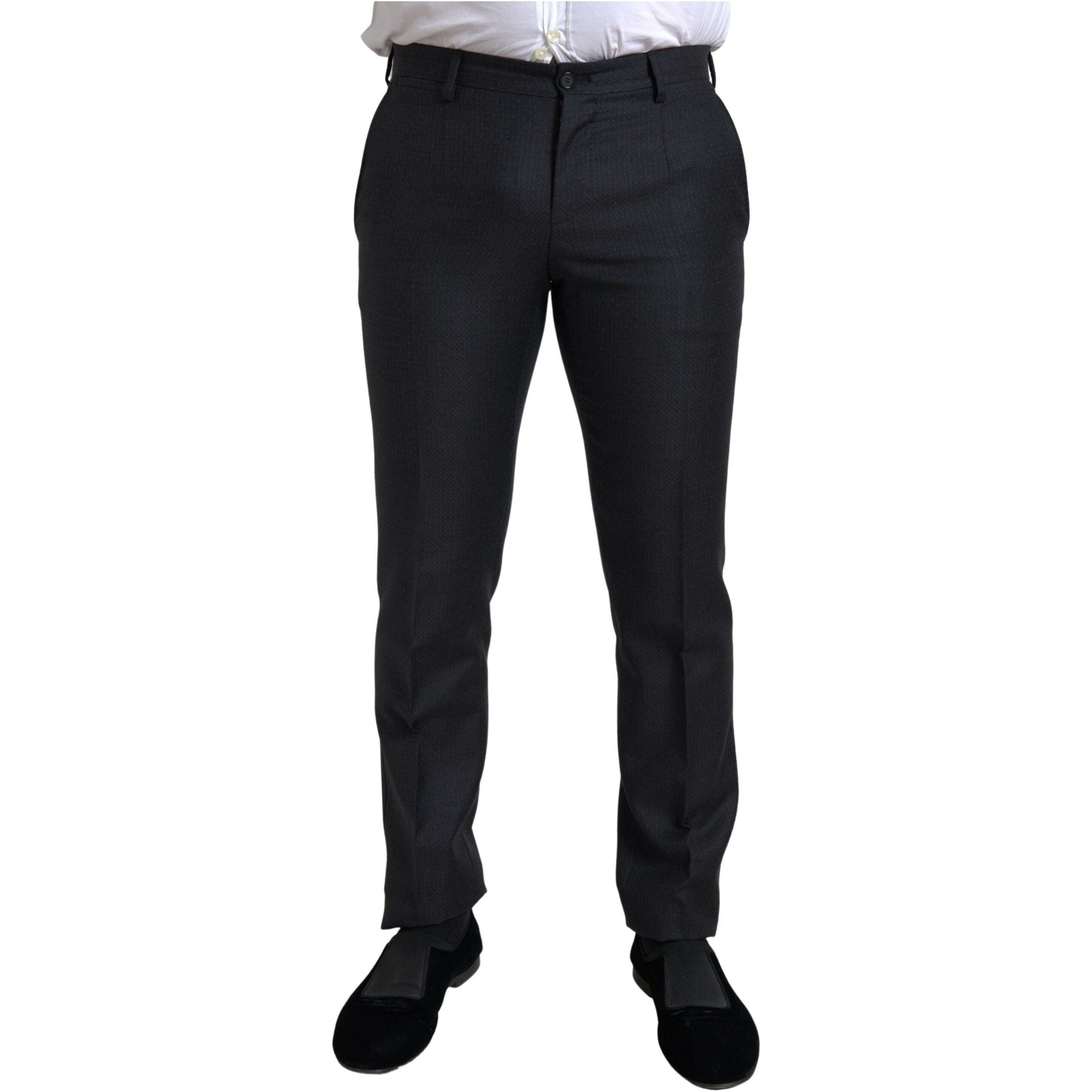 Dolce & Gabbana Black Virgin Wool 3-Piece Suit