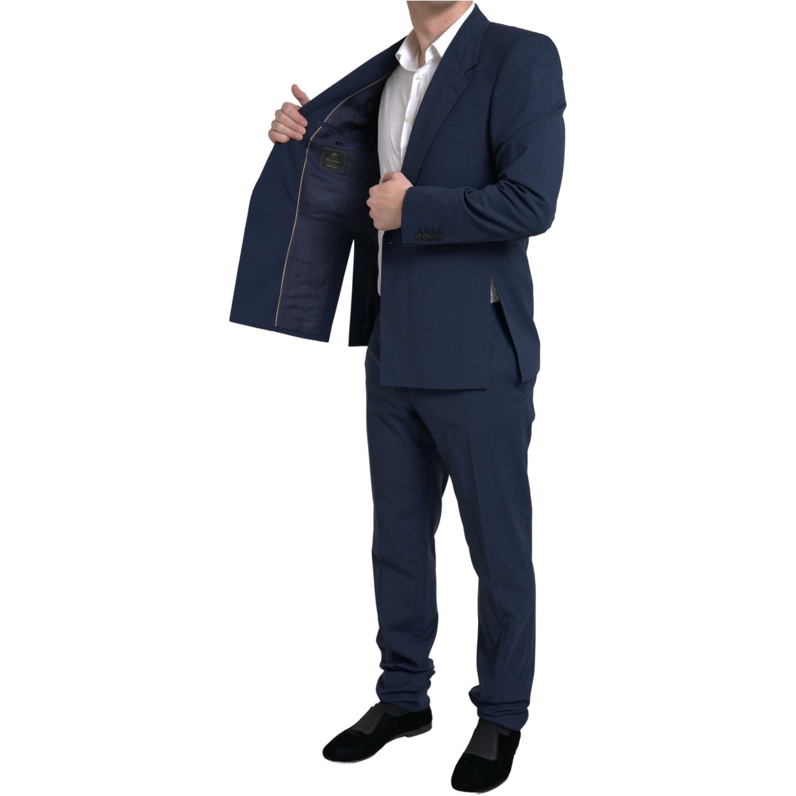 Dolce & Gabbana Blue Wool Two-Piece Suit