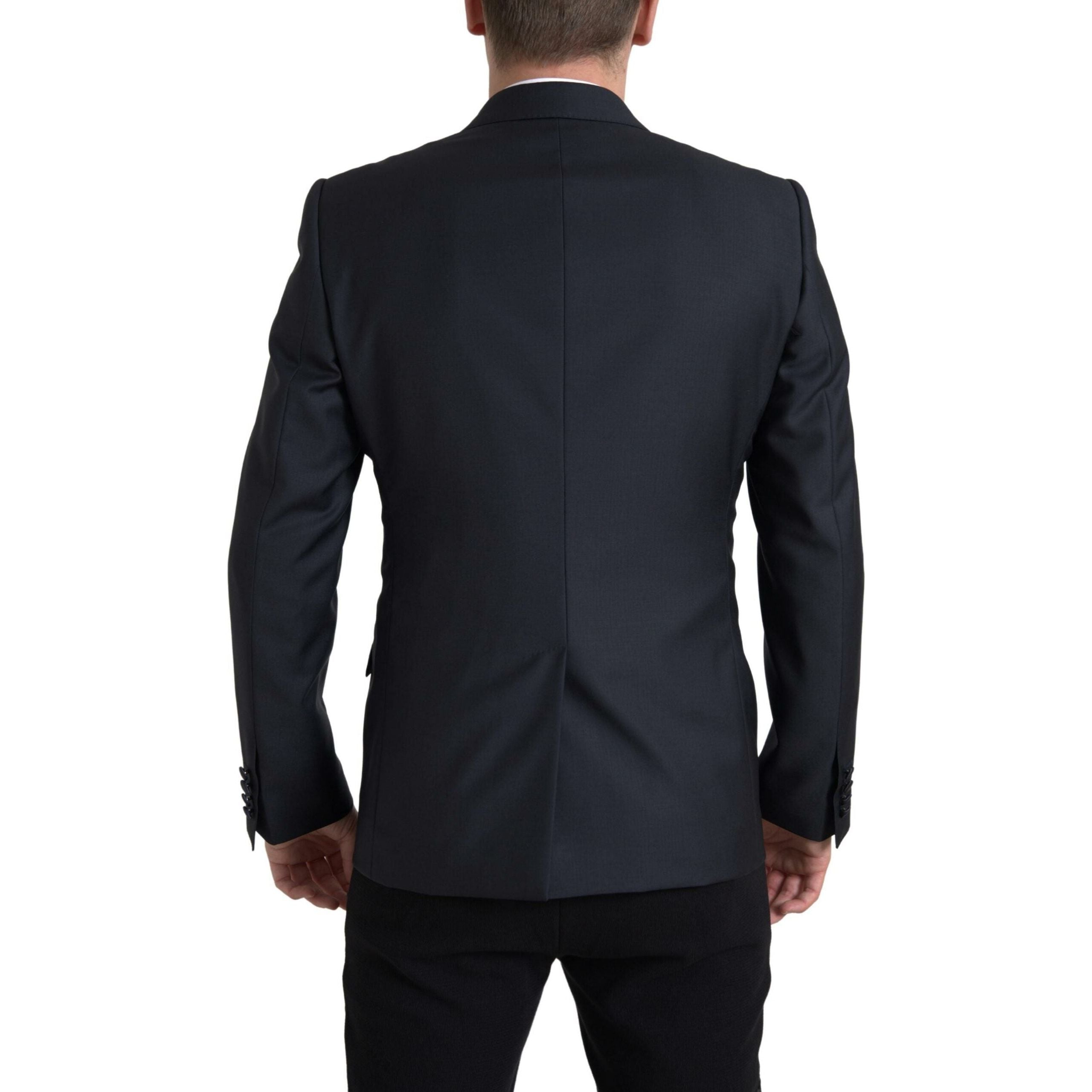 Dolce & Gabbana Navy Virgin Wool Two-Piece Martini Suit