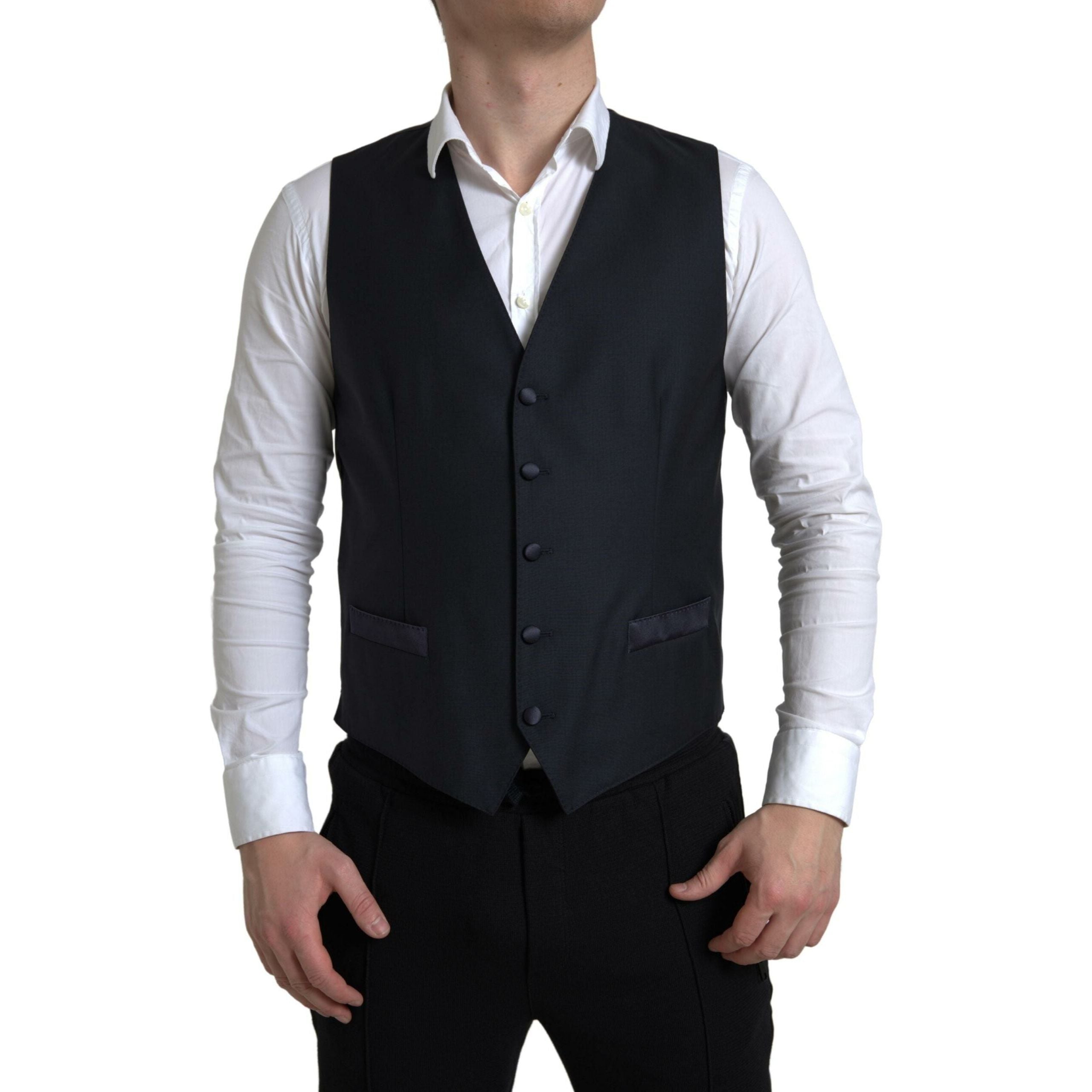 Dolce & Gabbana Navy Virgin Wool Two-Piece Martini Suit