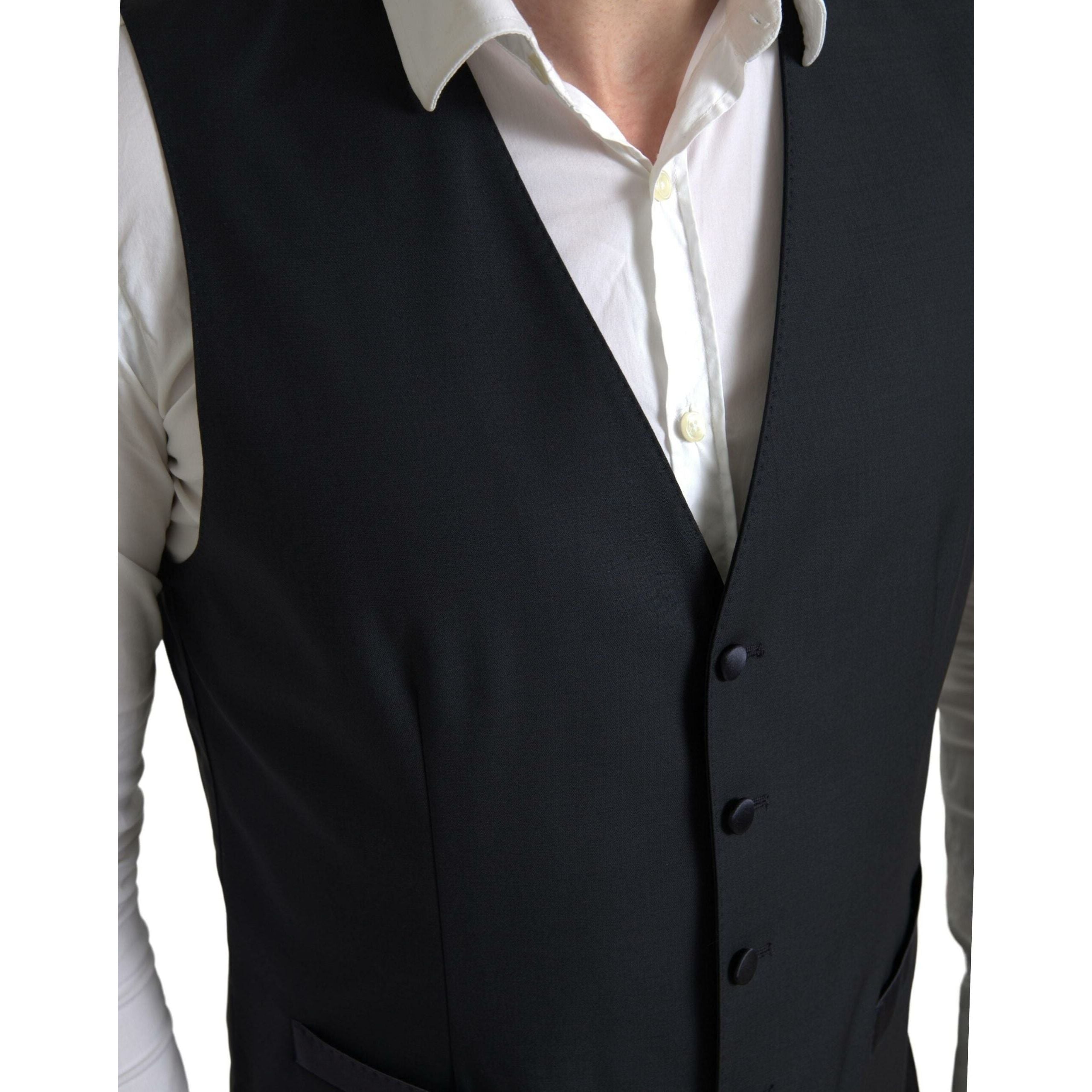Dolce & Gabbana Navy Virgin Wool Two-Piece Martini Suit