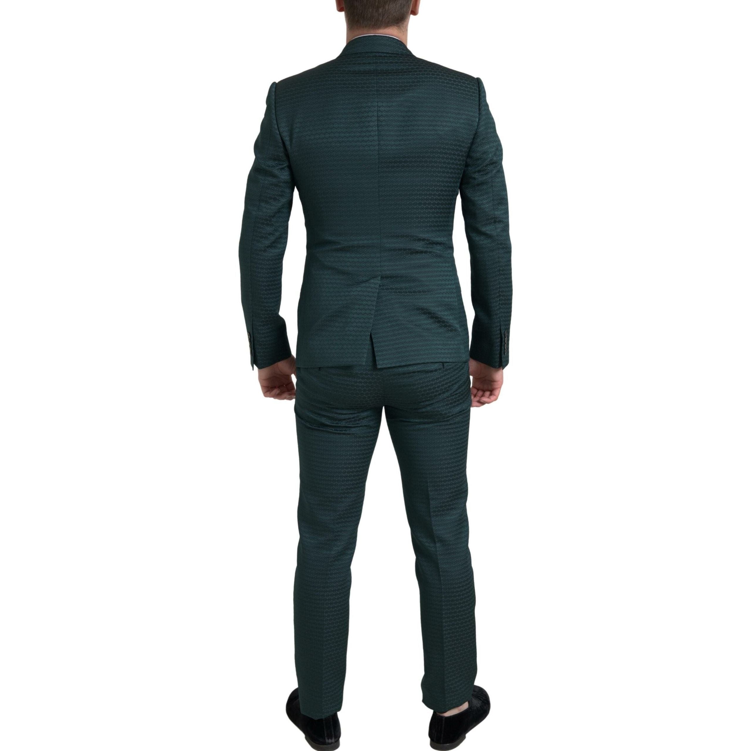 Dolce & Gabbana Emerald Silk Elegance 3-Piece Suit