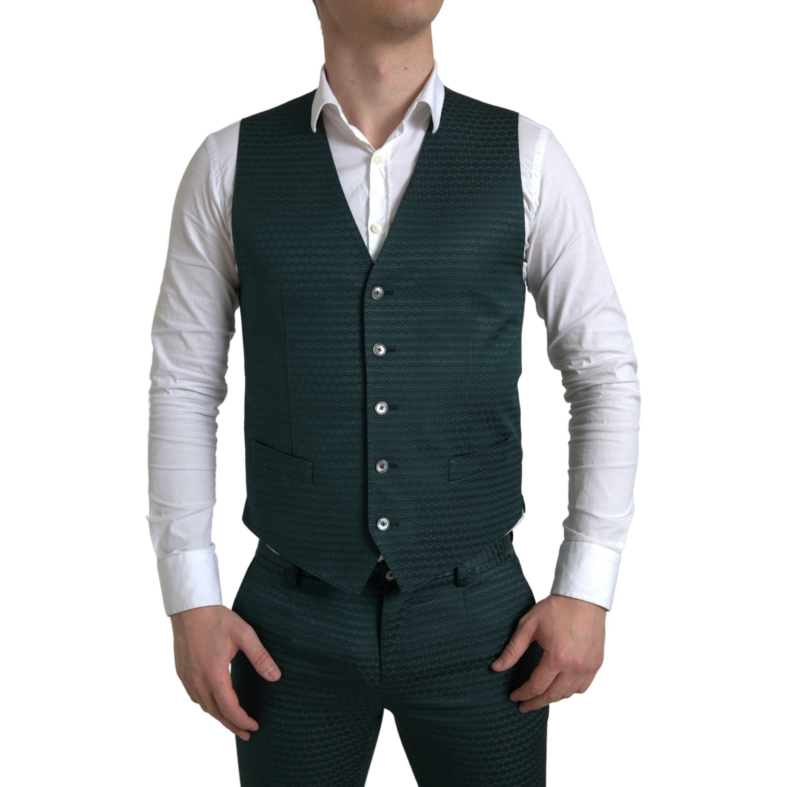 Dolce & Gabbana Emerald Silk Elegance 3-Piece Suit