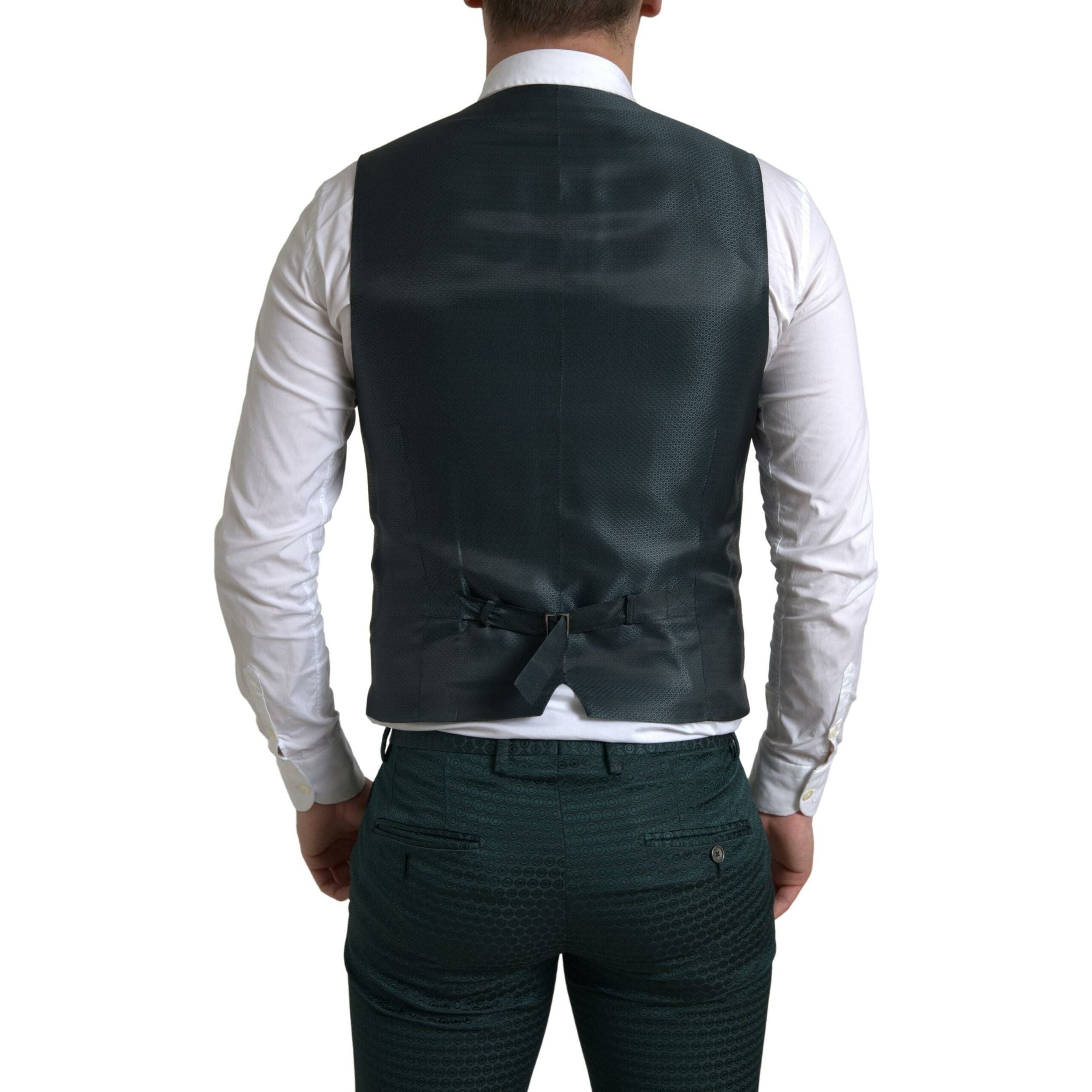 Dolce & Gabbana Emerald Silk Elegance 3-Piece Suit