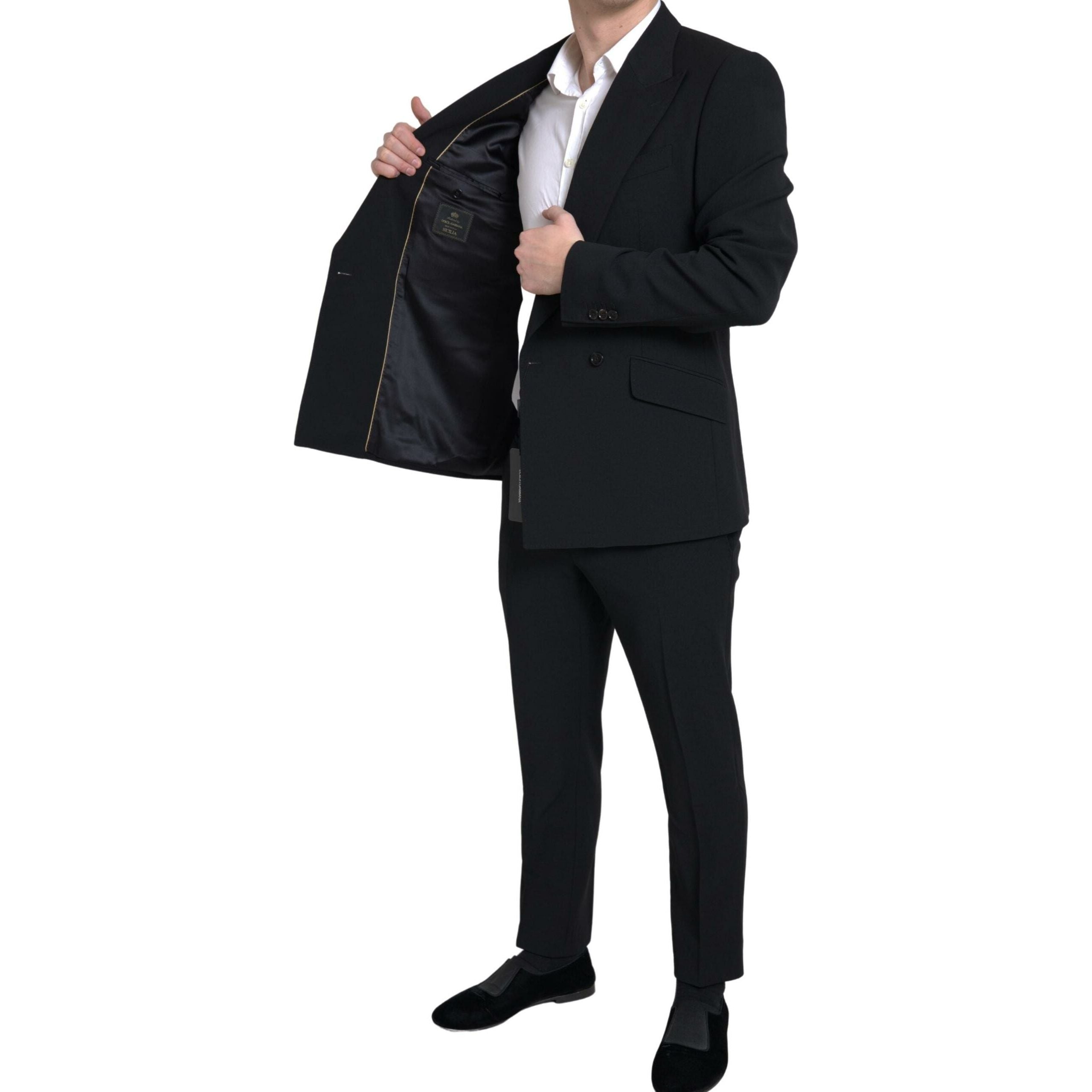 Dolce & Gabbana Navy Virgin Wool Double Breasted Suit