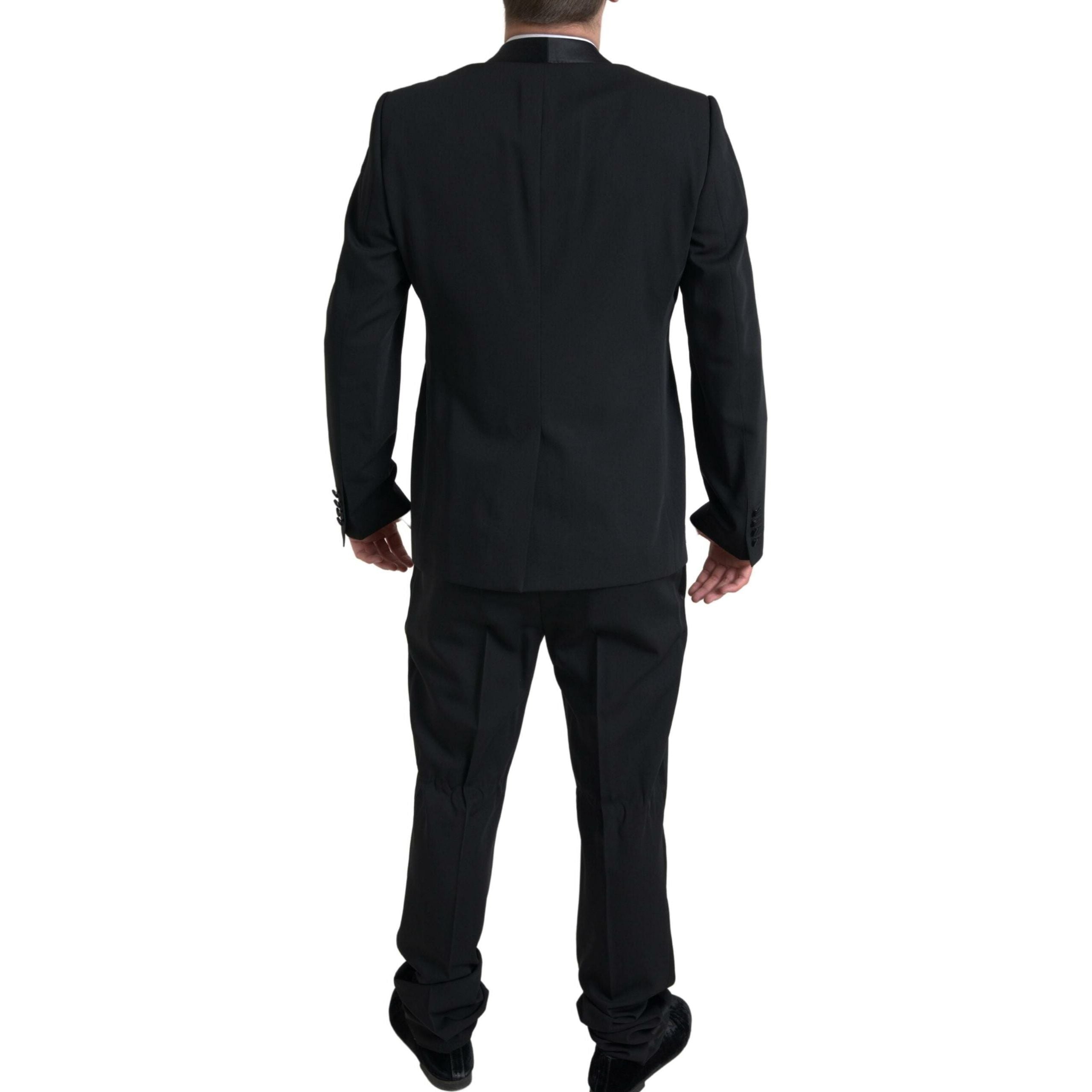 Dolce & Gabbana Black Virgin Wool Two-Piece Suit