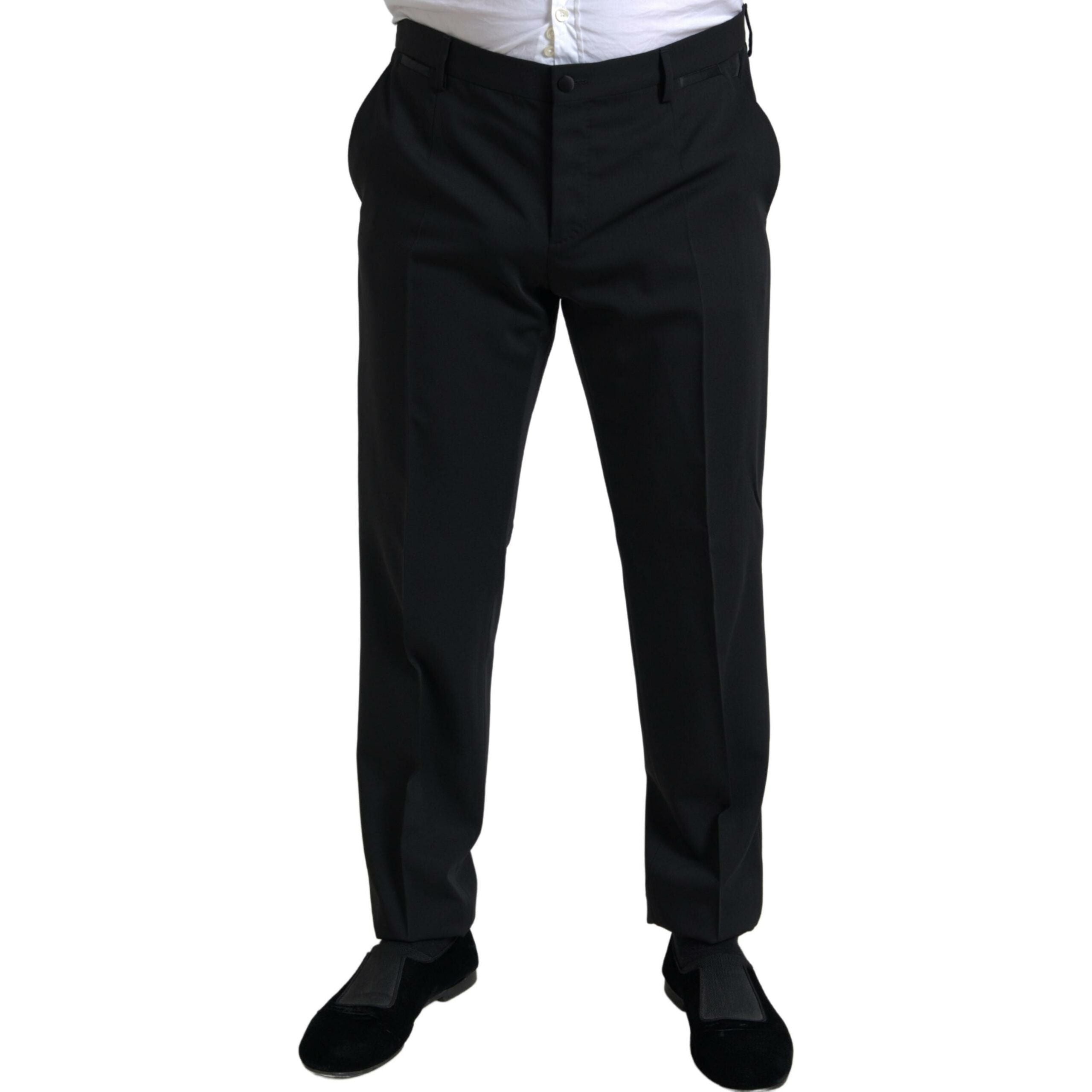 Dolce & Gabbana Black Virgin Wool Two-Piece Suit
