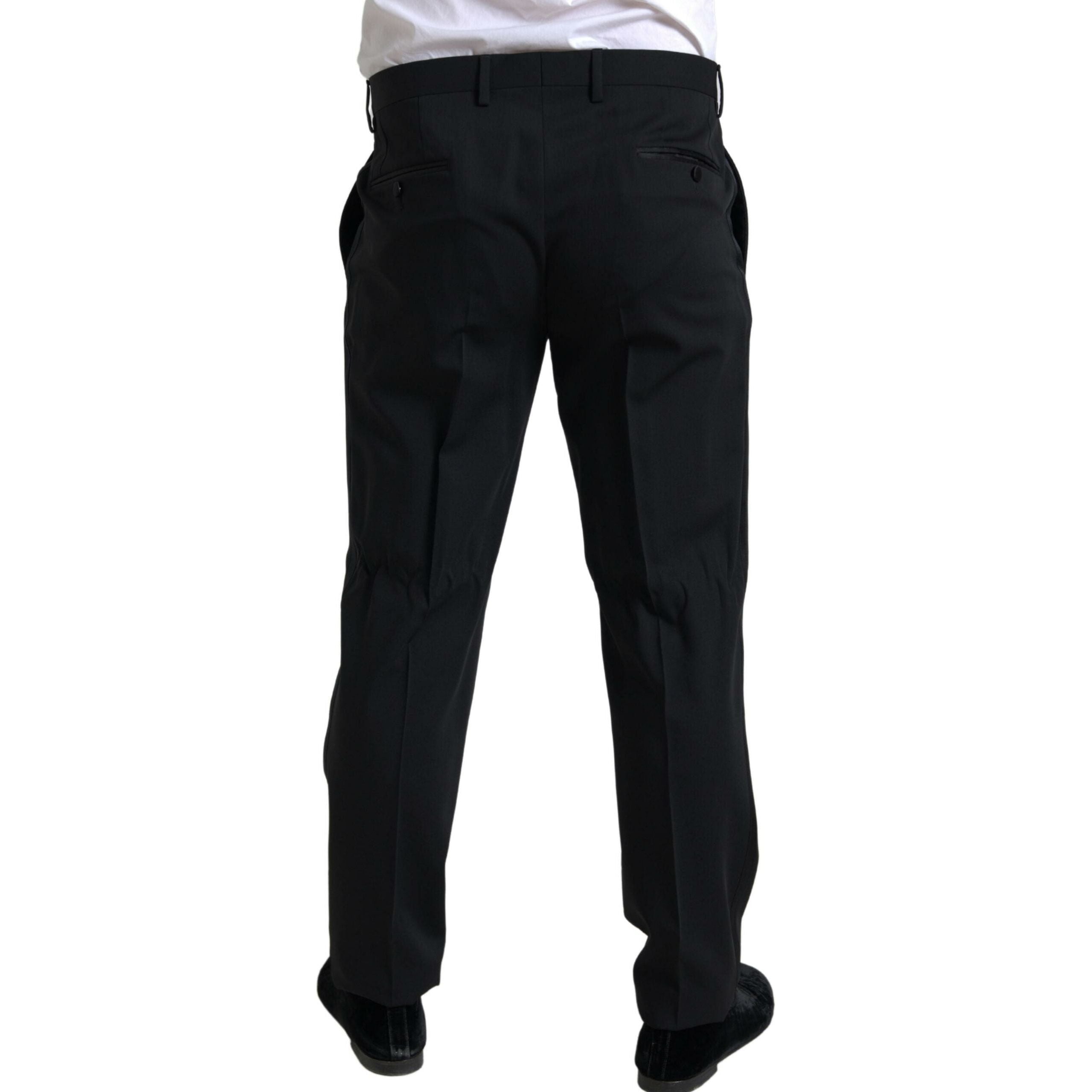 Dolce & Gabbana Black Virgin Wool Two-Piece Suit