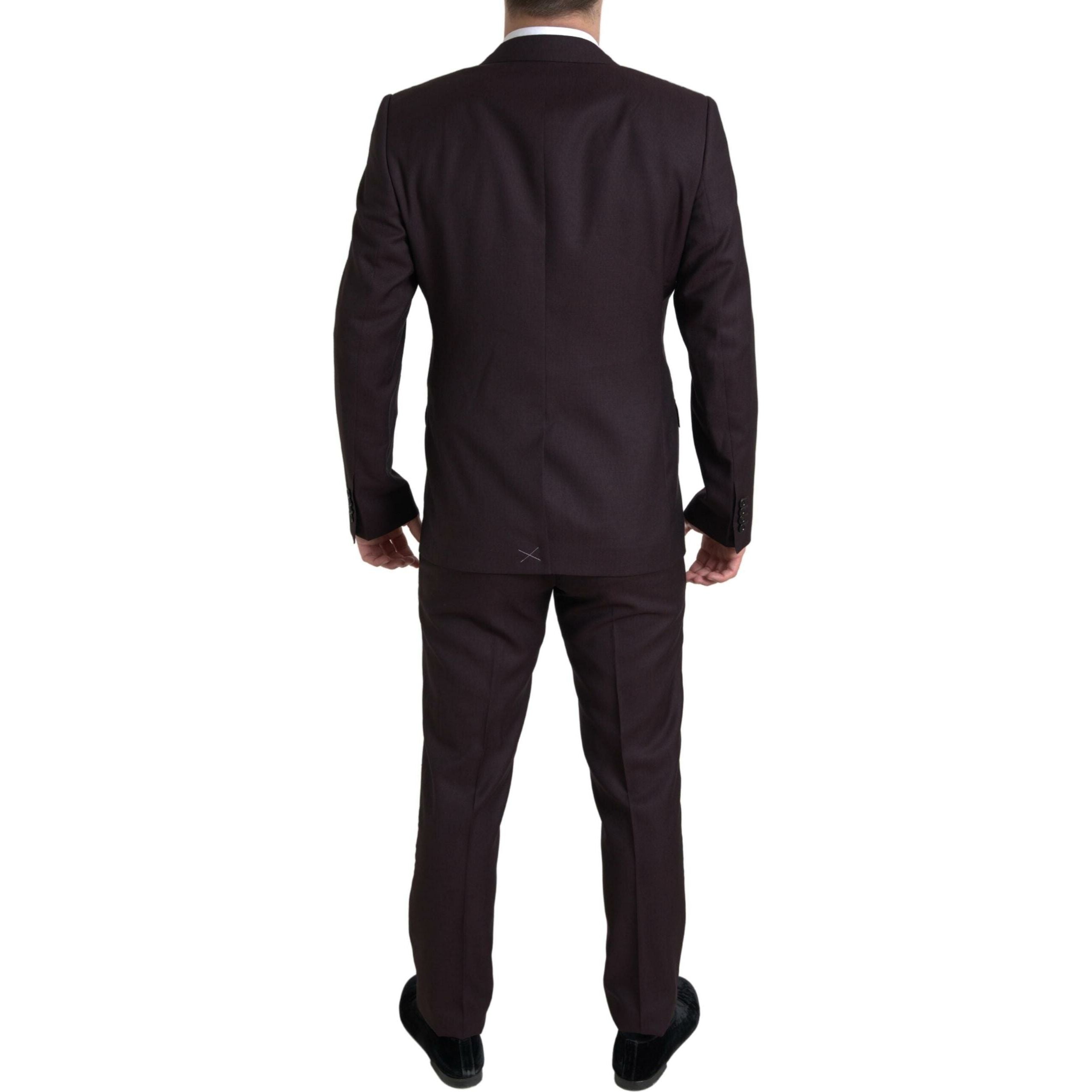 Dolce & Gabbana Maroon Wool 2-Piece Suit