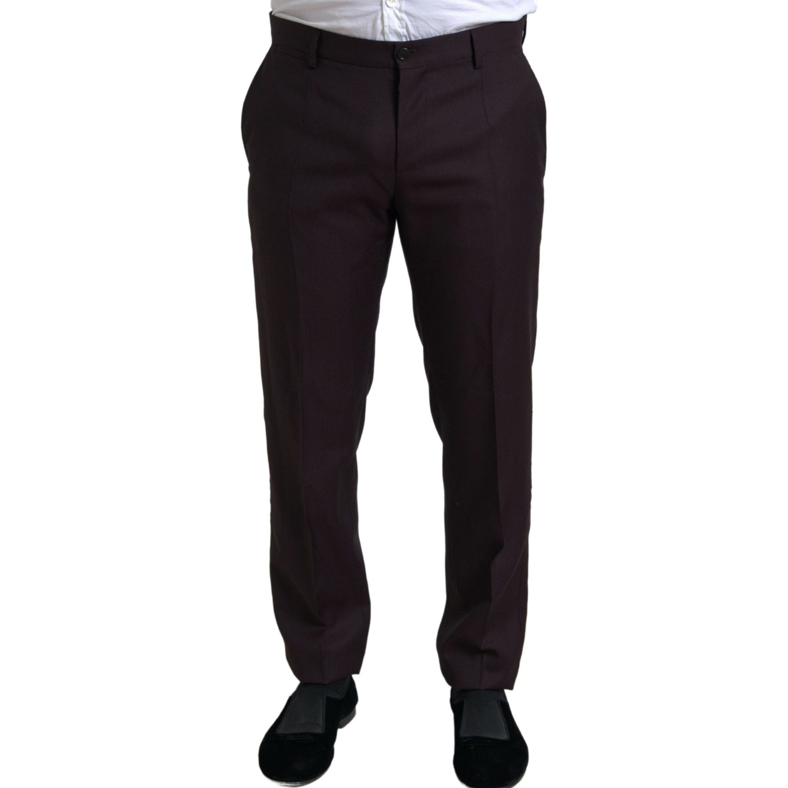 Dolce & Gabbana Maroon Wool 2-Piece Suit