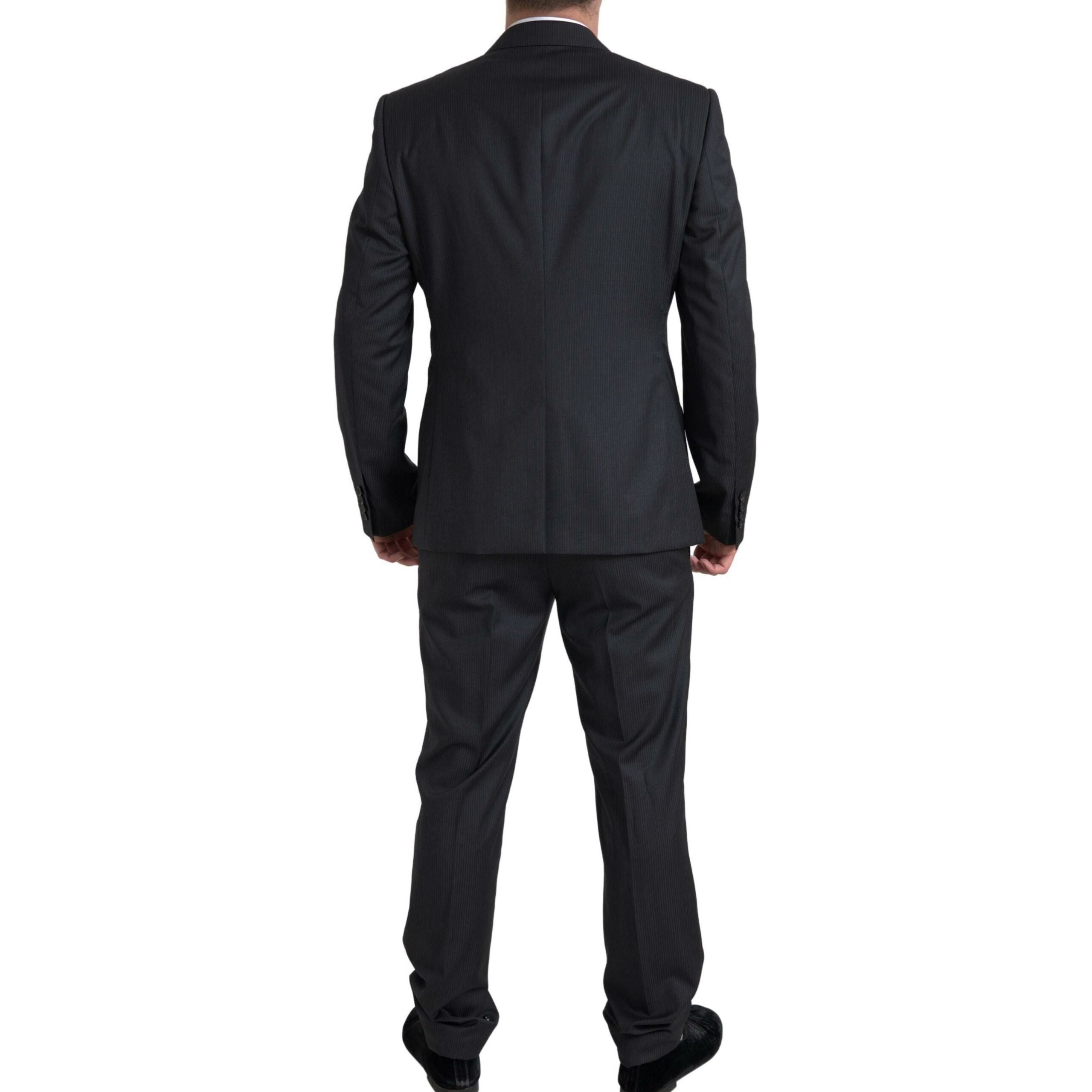 Dolce & Gabbana Black Virgin Wool Two-Piece Suit