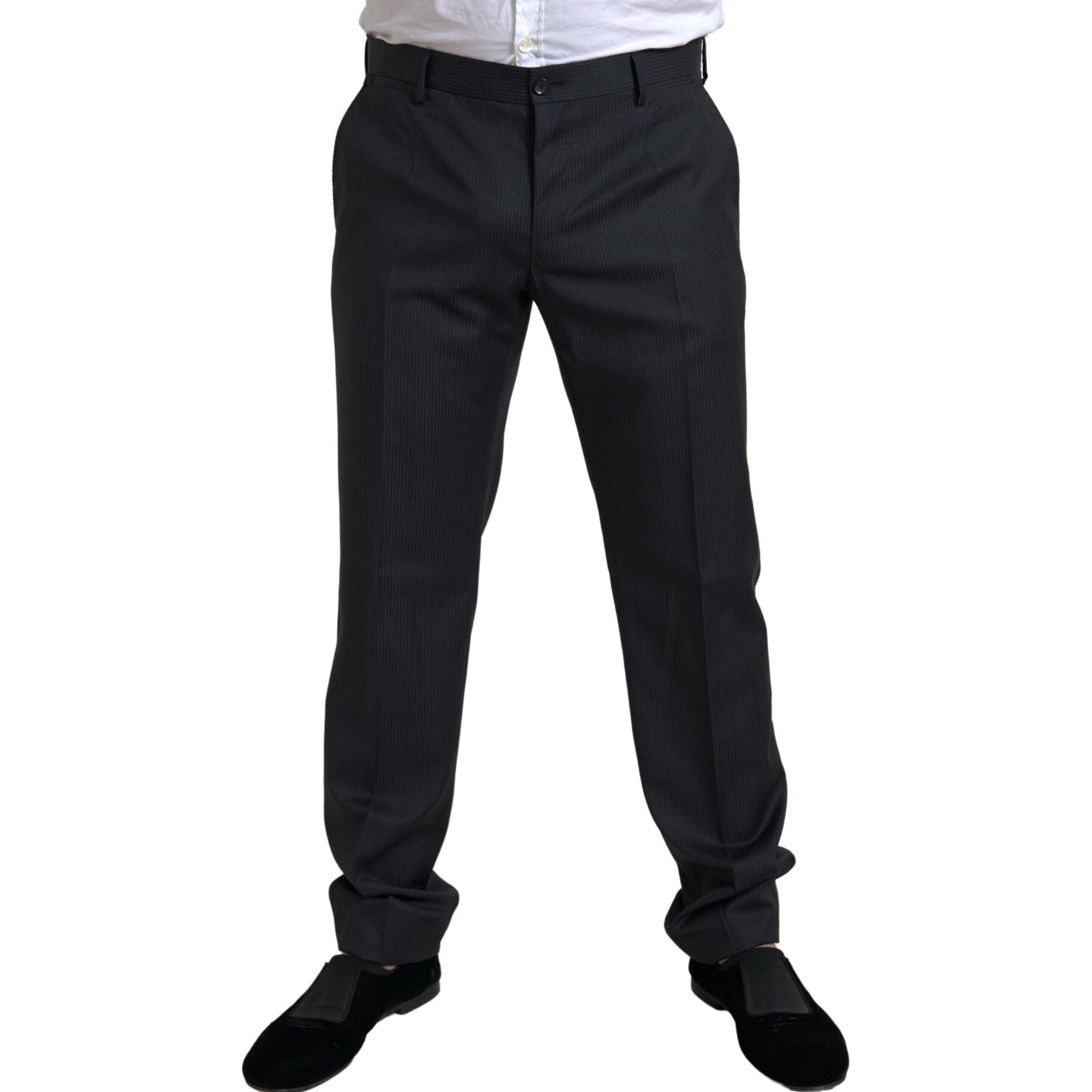 Dolce & Gabbana Black Virgin Wool Two-Piece Suit