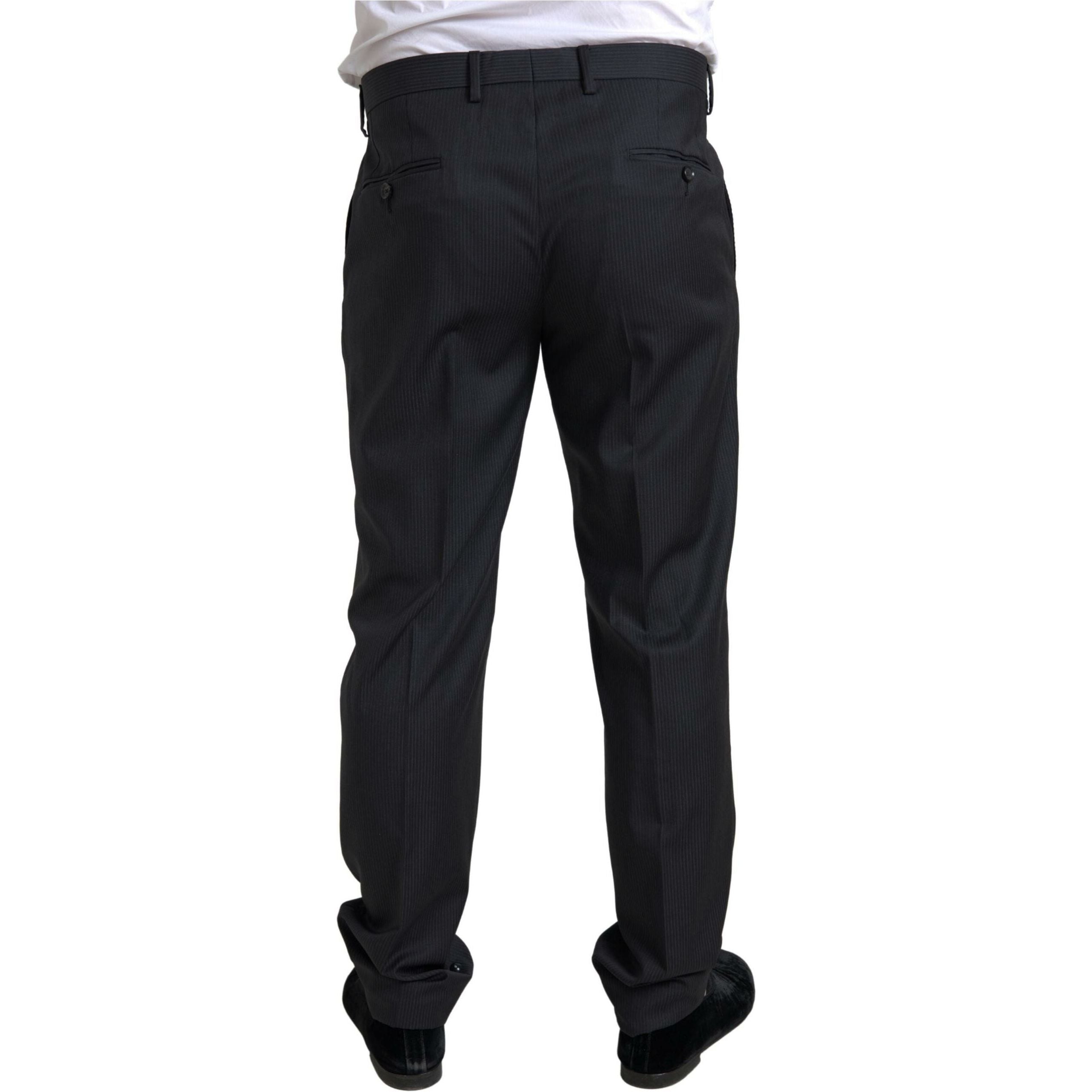 Dolce & Gabbana Black Virgin Wool Two-Piece Suit