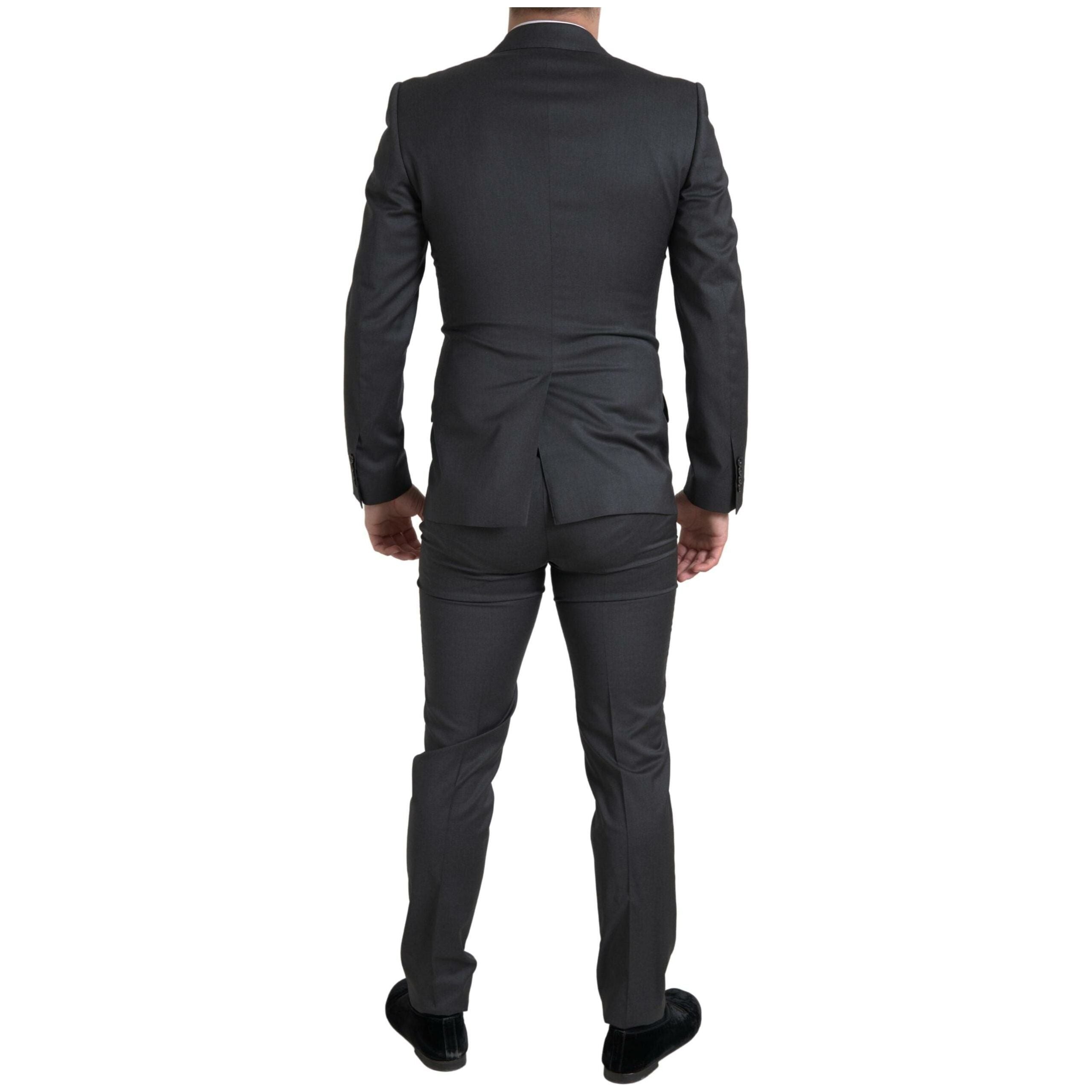 Dolce & Gabbana Sleek Grey Virgin Wool Suit