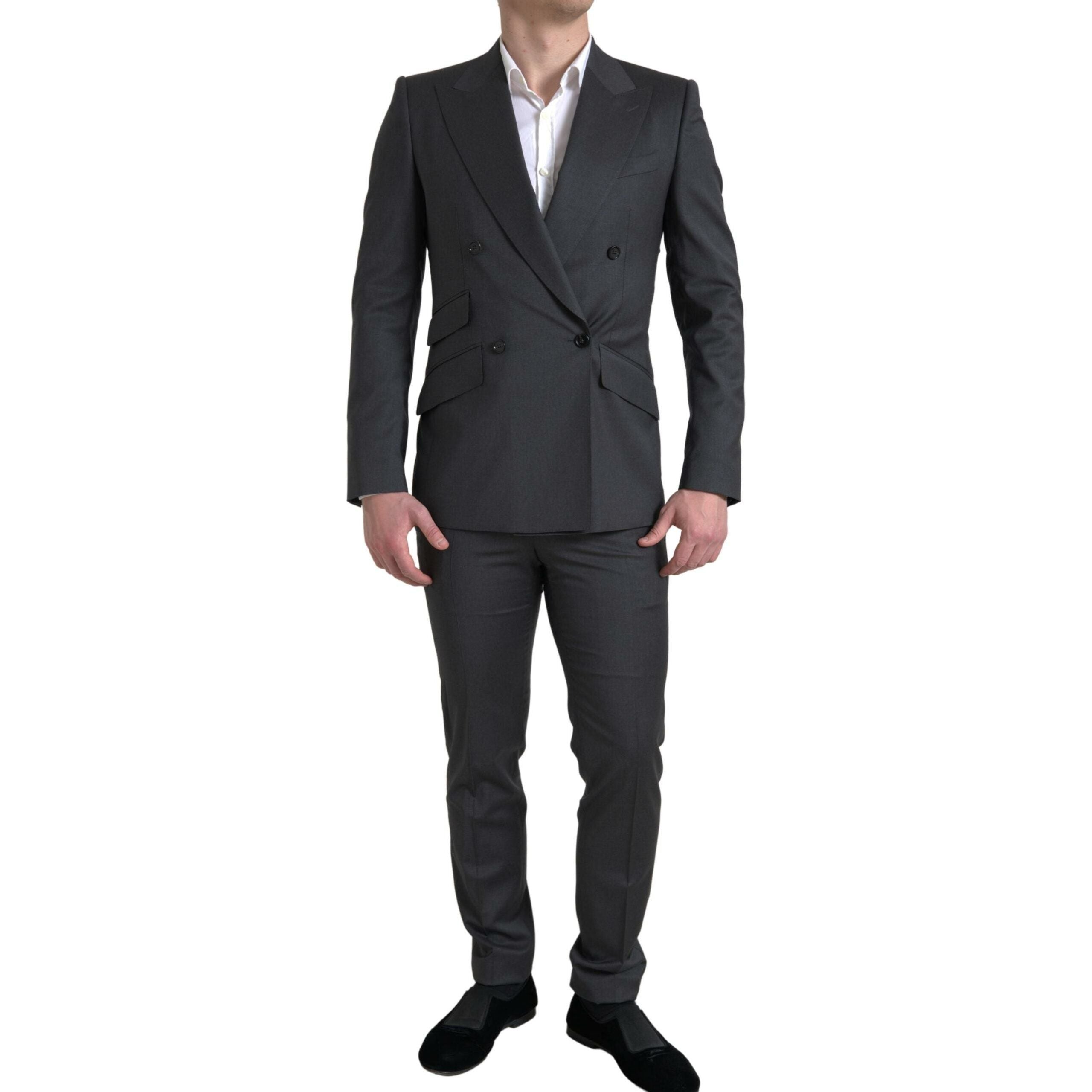 Dolce & Gabbana Sleek Grey Virgin Wool Suit