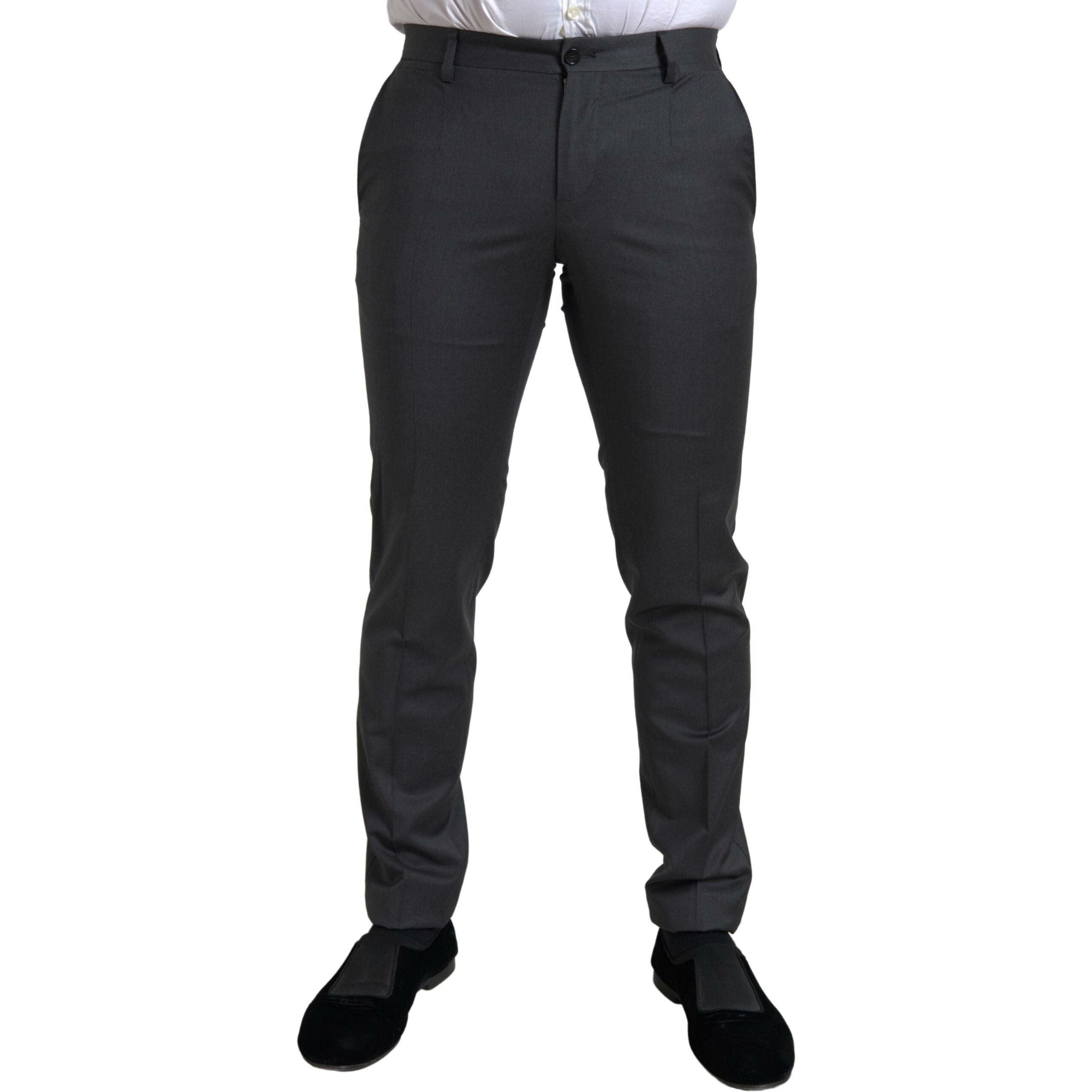 Dolce & Gabbana Sleek Grey Virgin Wool Suit