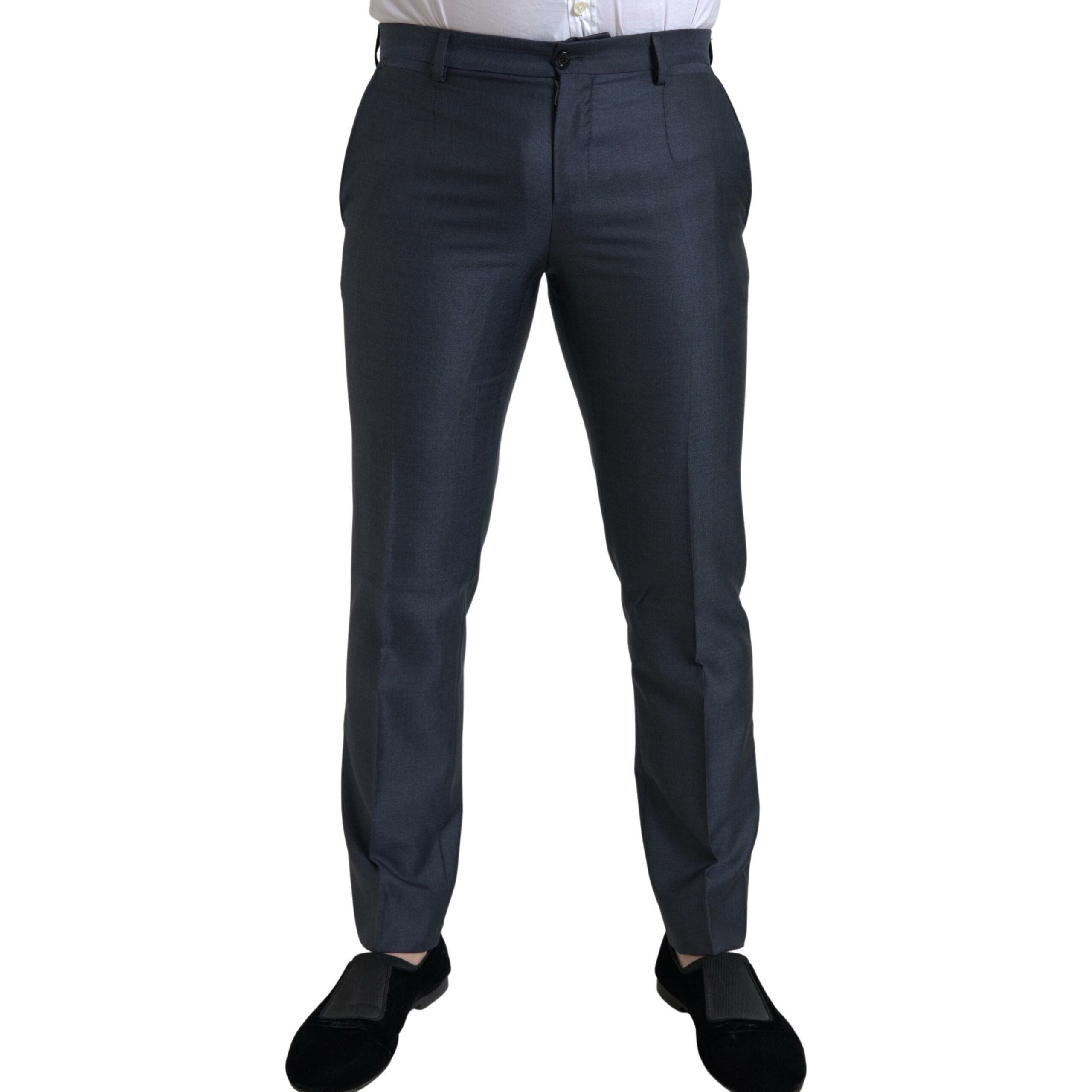 Dolce & Gabbana Elegant Blue Silk Blend Martini Suit