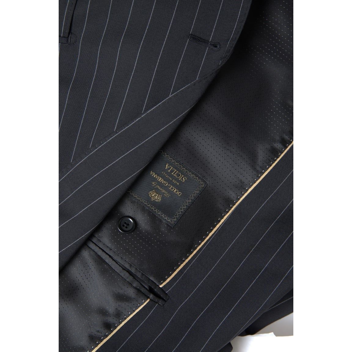 Dolce & Gabbana Navy Wool Slim Fit Blazer