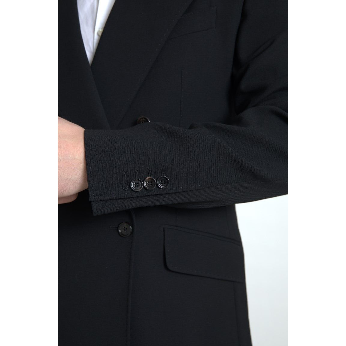 Dolce & Gabbana Navy Virgin Wool Double Breasted Suit