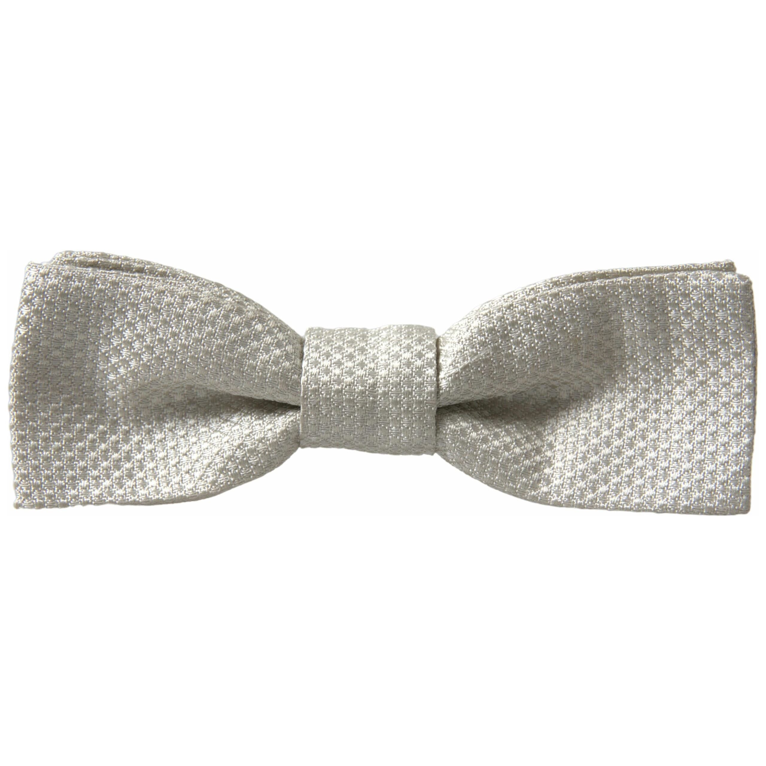 Dolce & Gabbana Ivory Silk Bow Tie for Sophistication