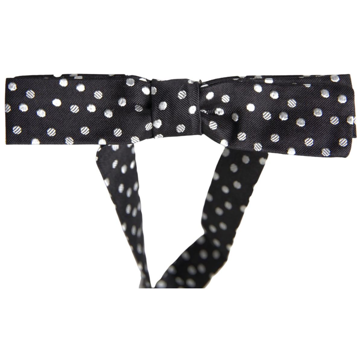 Dolce & Gabbana Black Silk Bow Tie with Logo Detail