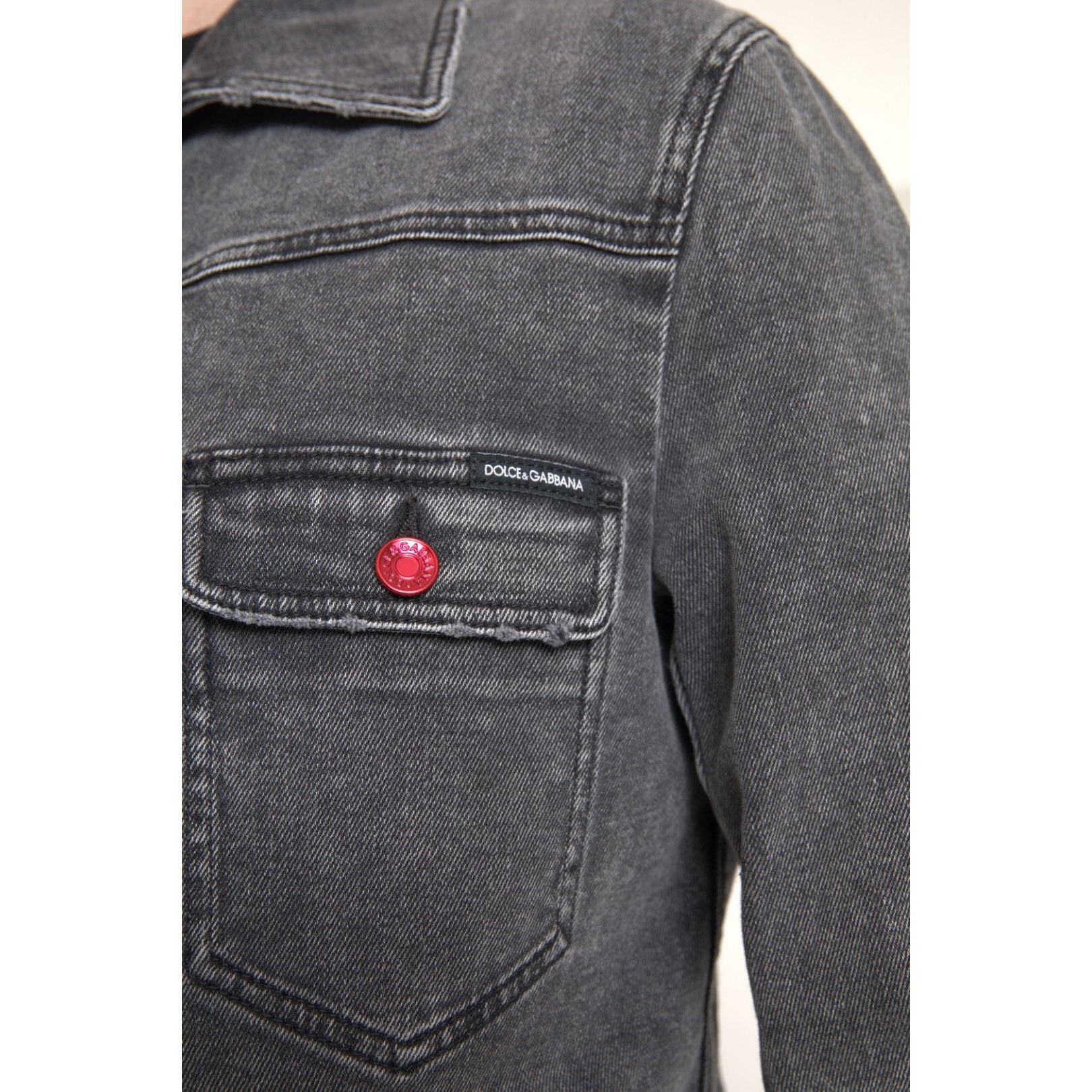Dolce & Gabbana Gray Denim Stretch Jacket Luxe Fashion