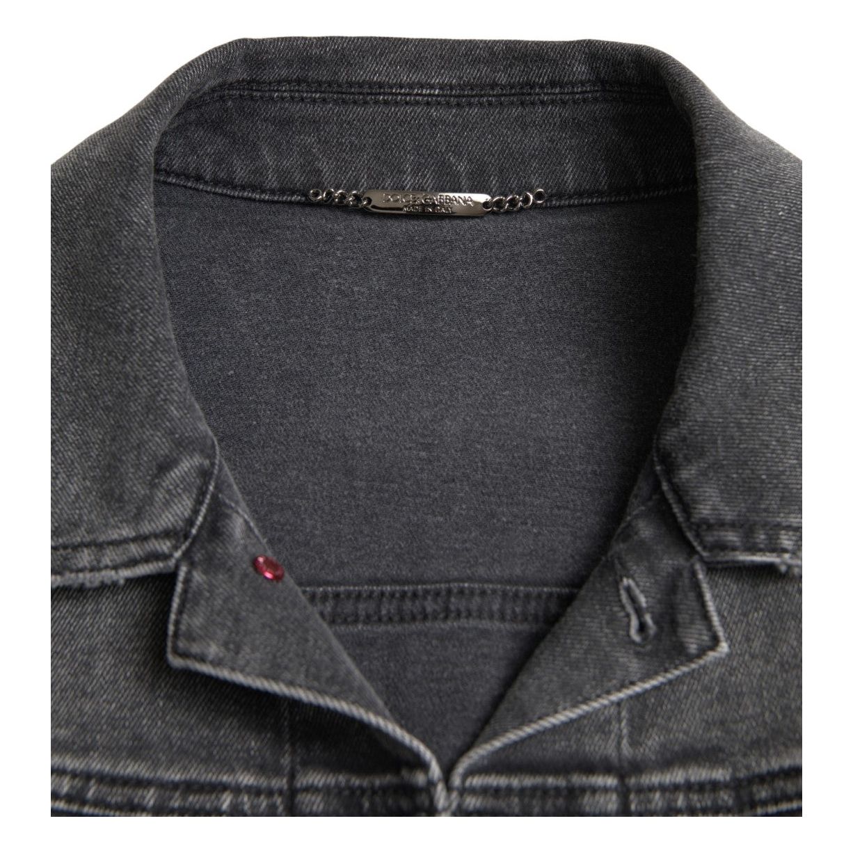 Dolce & Gabbana Gray Denim Stretch Jacket Luxe Fashion