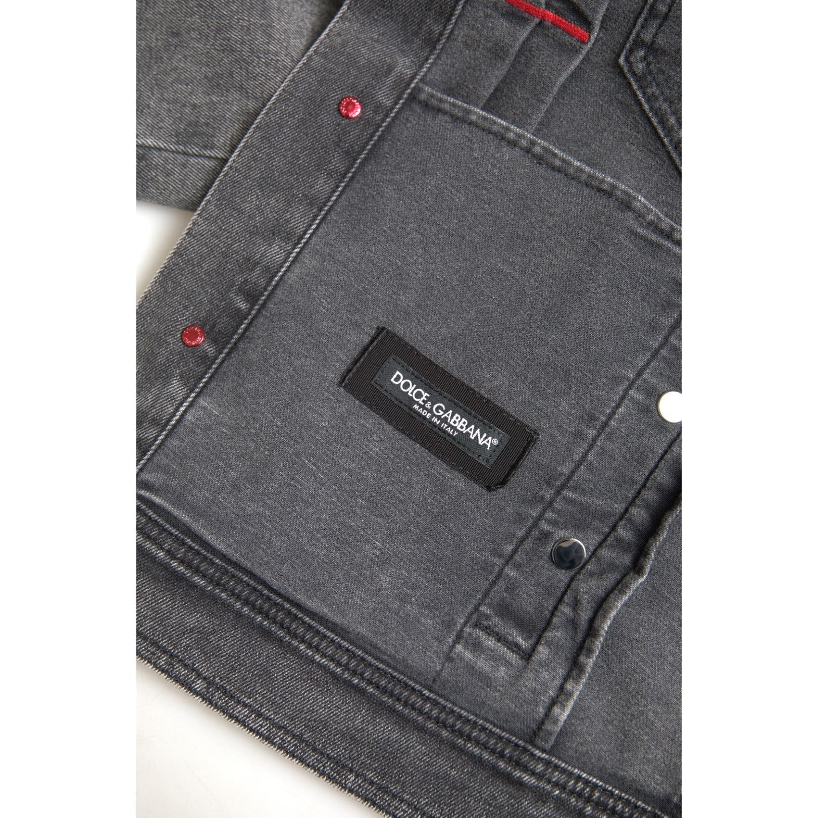 Dolce & Gabbana Gray Denim Stretch Jacket Luxe Fashion