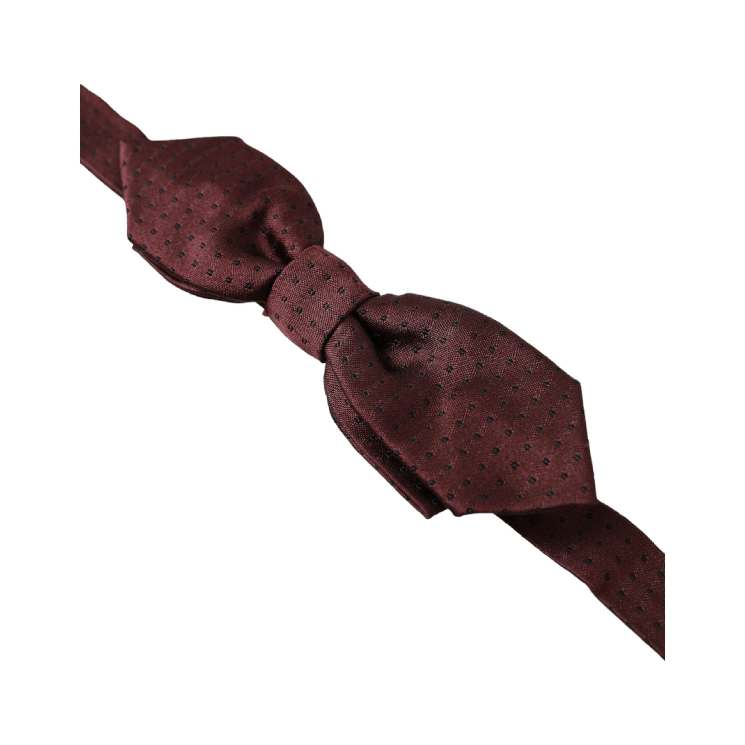 Dolce & Gabbana Bordeaux Silk Bow Tie Accessory