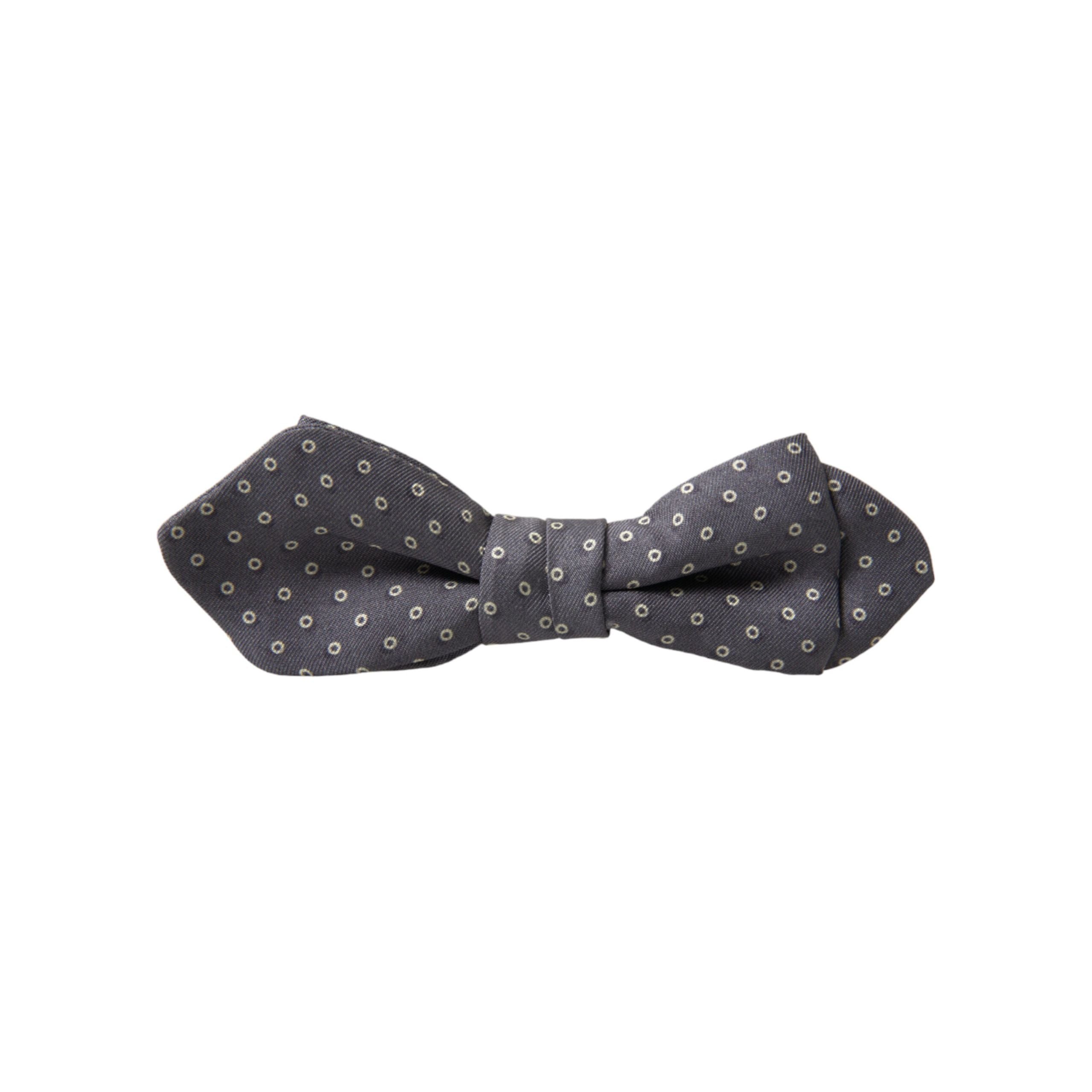 Dolce & Gabbana Gray Silk Polka Dot Bow Tie