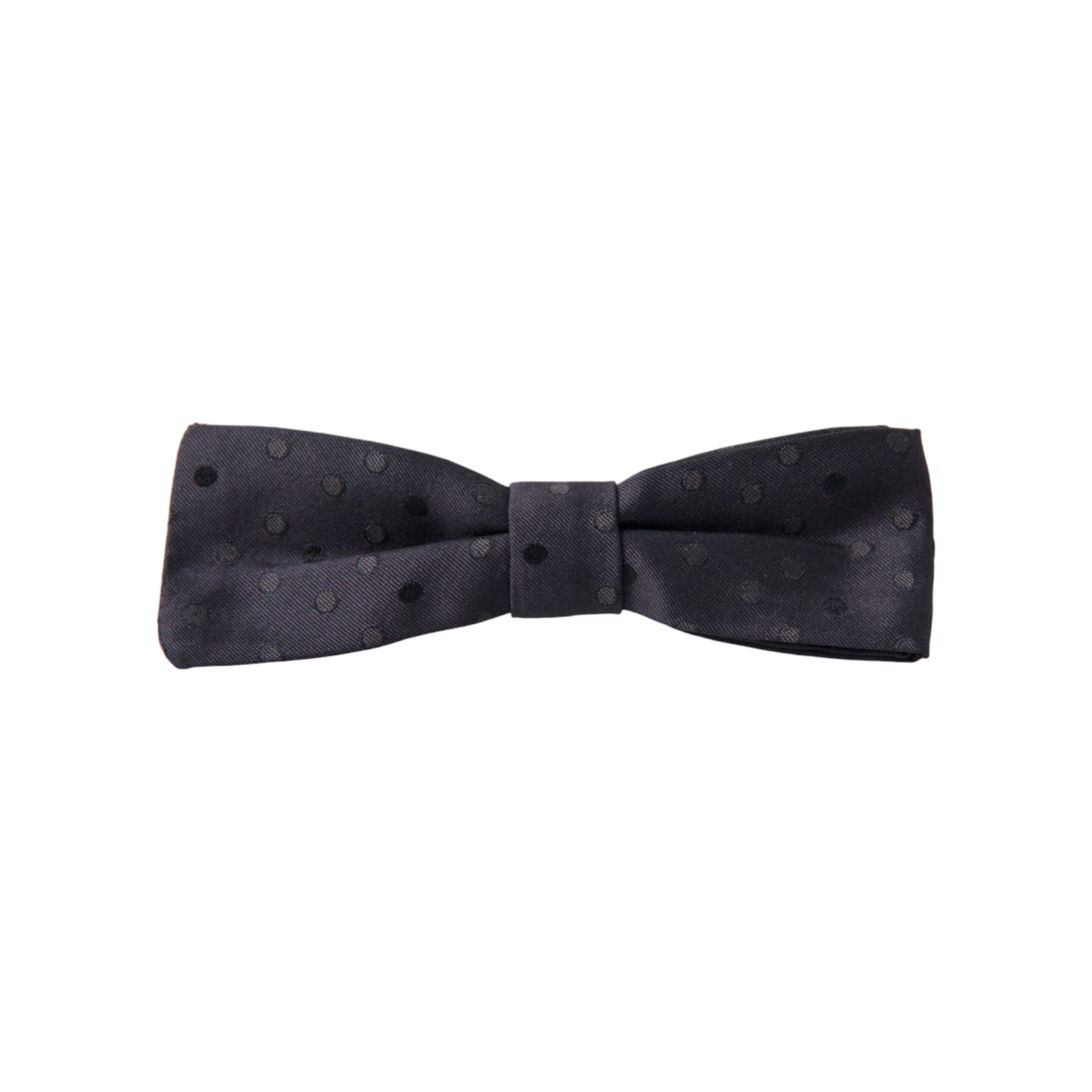 Dolce & Gabbana Blue Silk Polka Dot Bow Tie Accessory