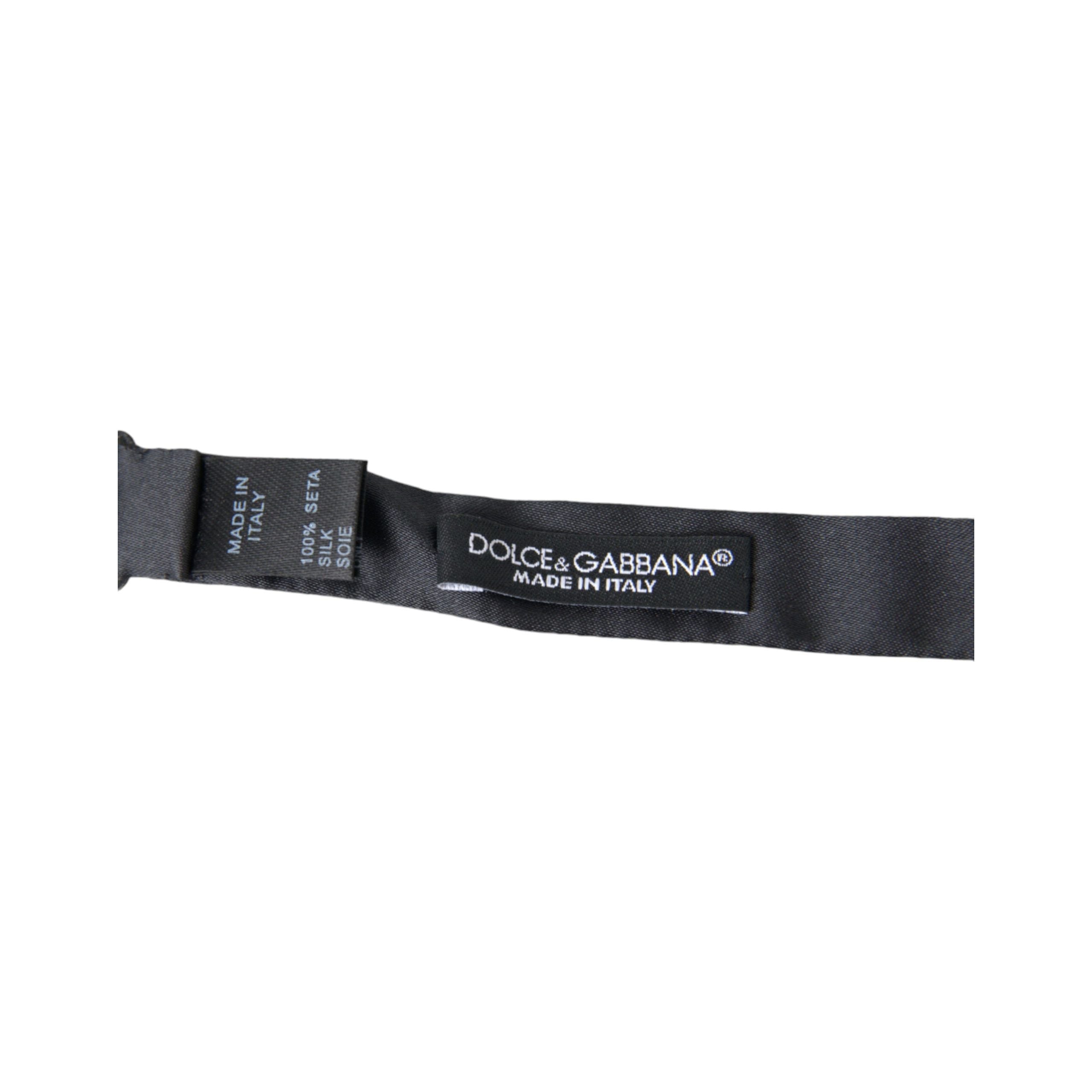 Dolce & Gabbana Anthracite Gray Silk Bow Tie