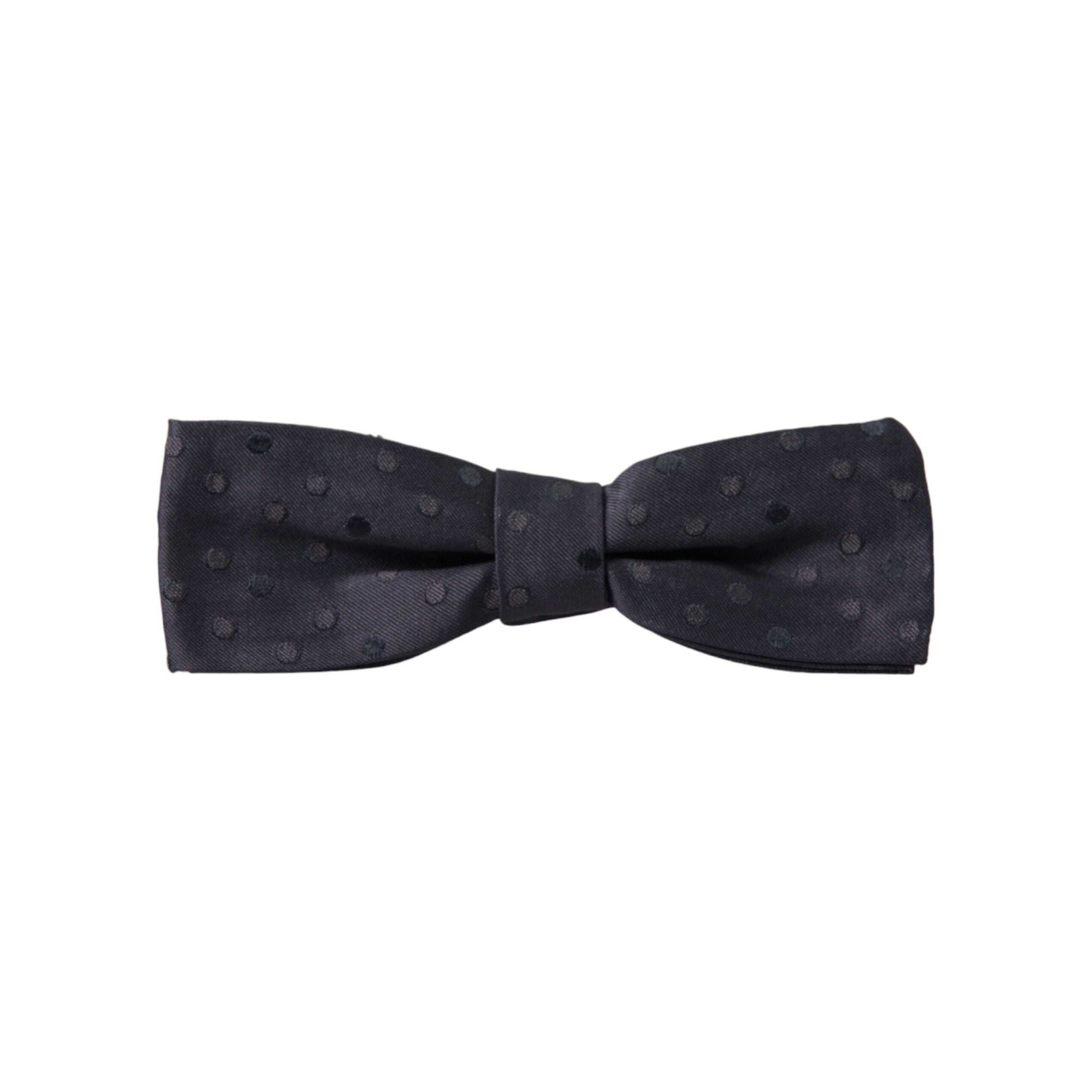 Dolce & Gabbana Black Silk Polka Dot Bow Tie Accessory